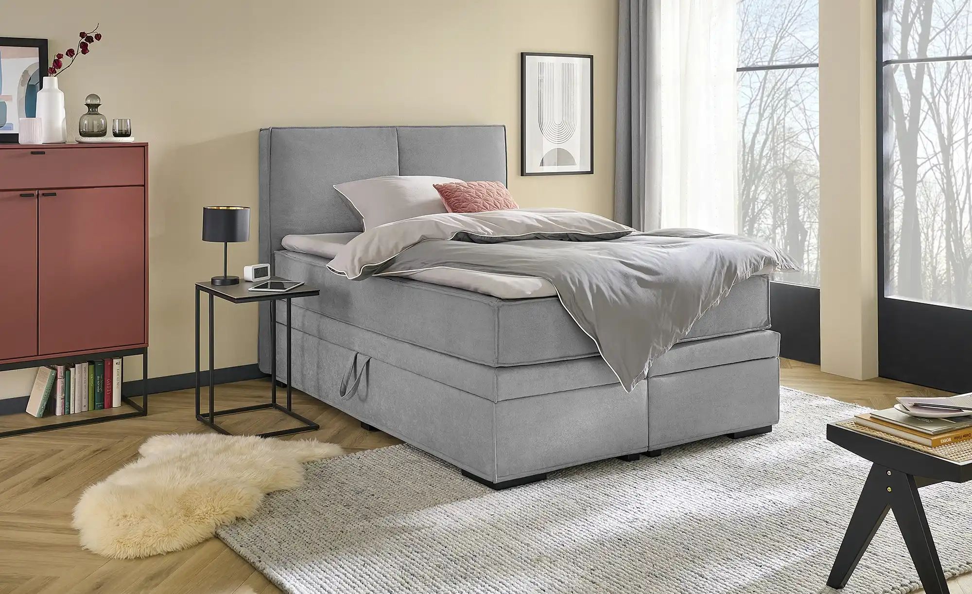 Boxi Boxspringbett mit Bettkasten Boxi Urban ¦ grau ¦ Maße (cm): B: 140 H: günstig online kaufen