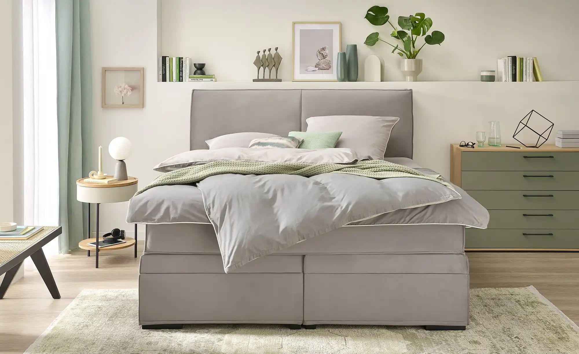 Boxi Boxspringbett mit Bettkasten Boxi Urban ¦ beige ¦ Maße (cm): B: 160 H: günstig online kaufen