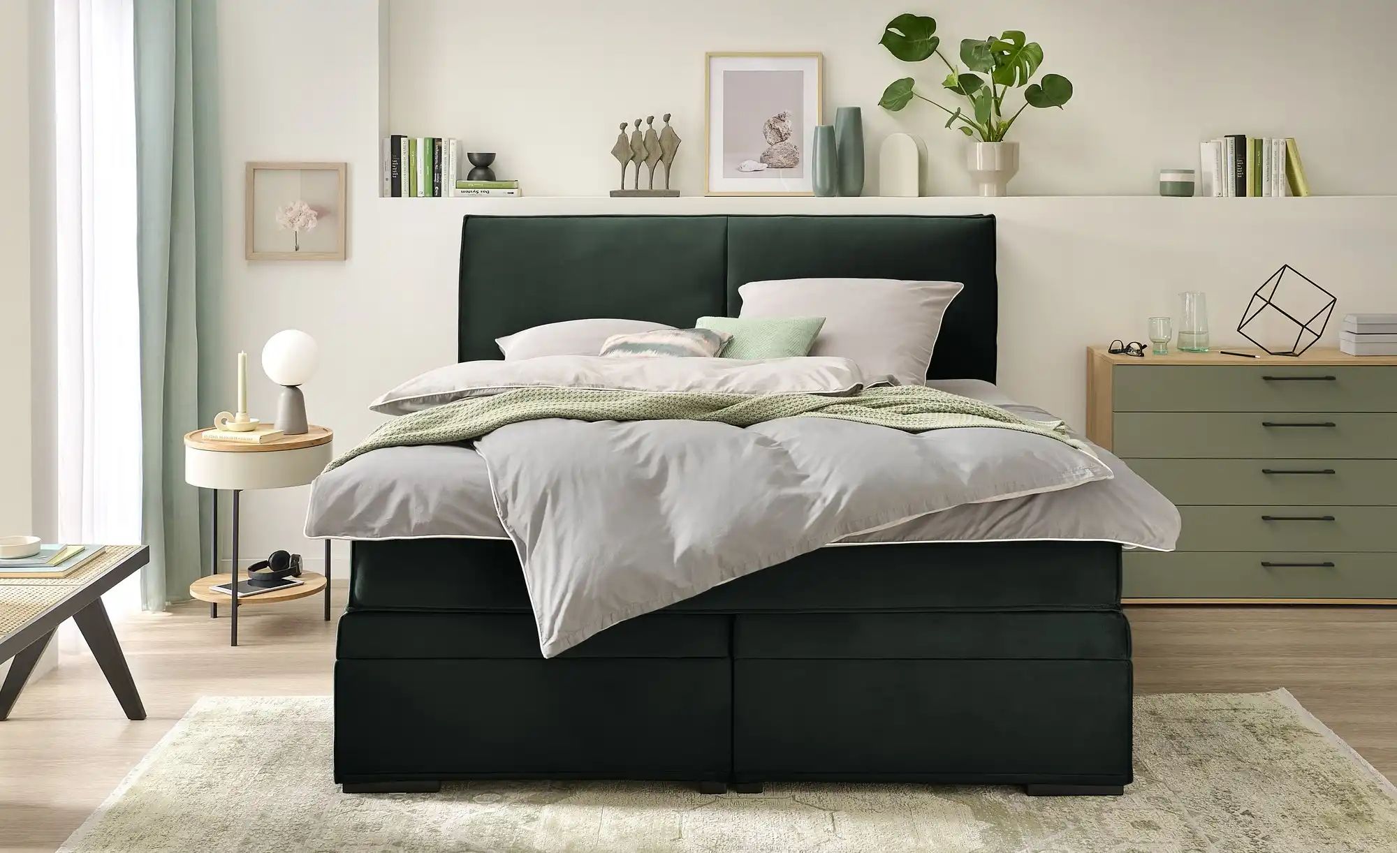 Boxi Boxspringbett mit Bettkasten Boxi Urban ¦ grün ¦ Maße (cm): B: 160 H: günstig online kaufen