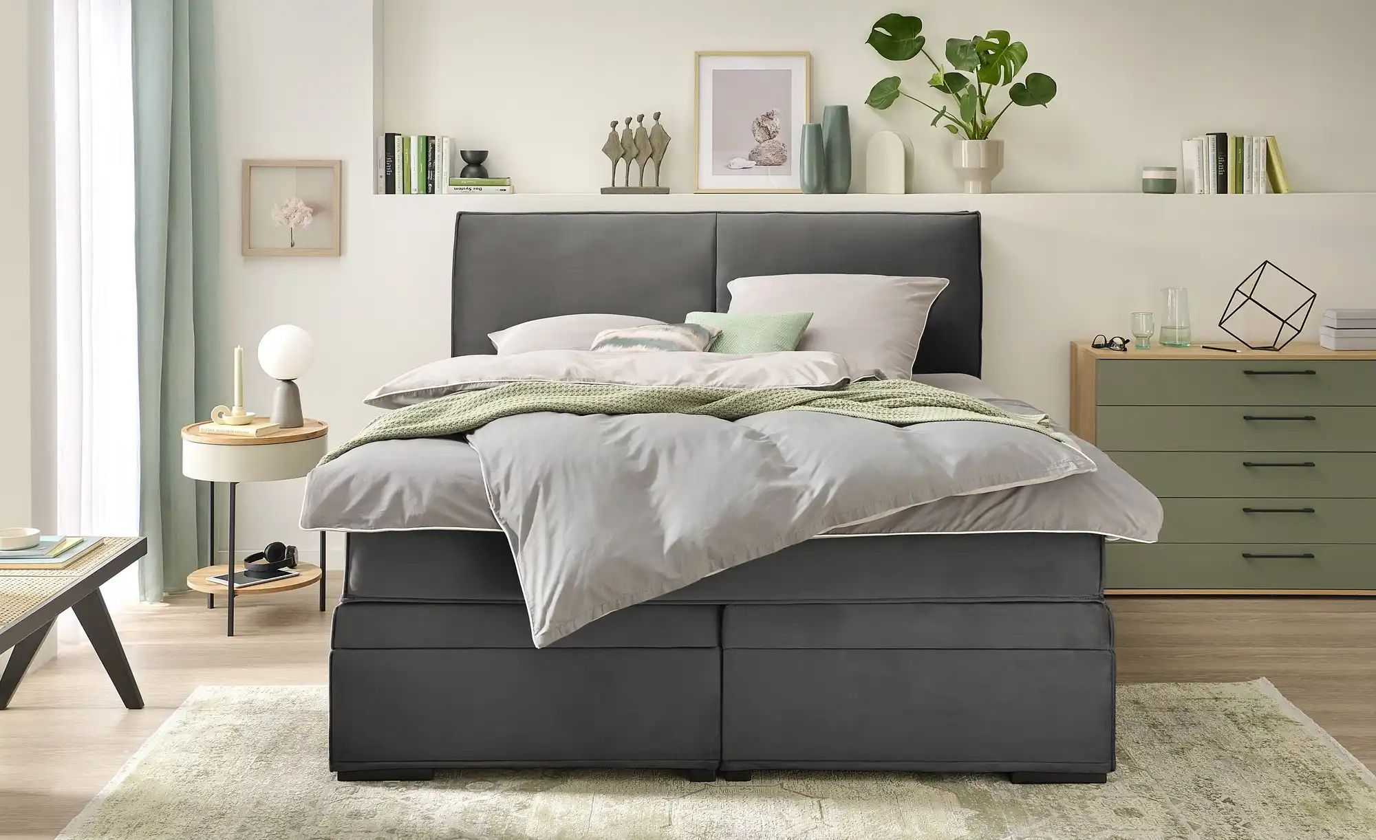 Thumbnail - Boxi Boxspringbett mit Bettkasten Boxi Urban ¦ grau ¦ Maße (cm): B: 180 H: 125 Betten > Boxspringbetten - Höffner