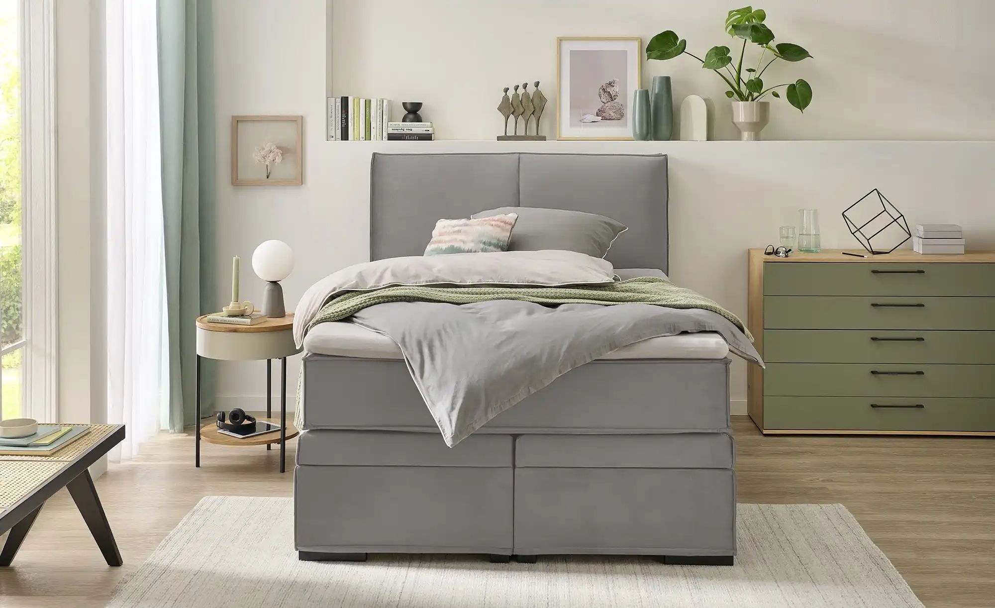 Boxi Boxspringbett mit Bettkasten Boxi Urban ¦ grau ¦ Maße (cm): B: 140 H: günstig online kaufen