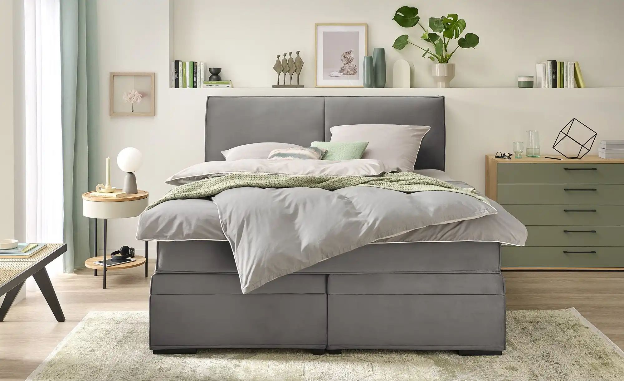 Boxi Boxspringbett mit Bettkasten Boxi Urban ¦ grau ¦ Maße (cm): B: 160 H: günstig online kaufen