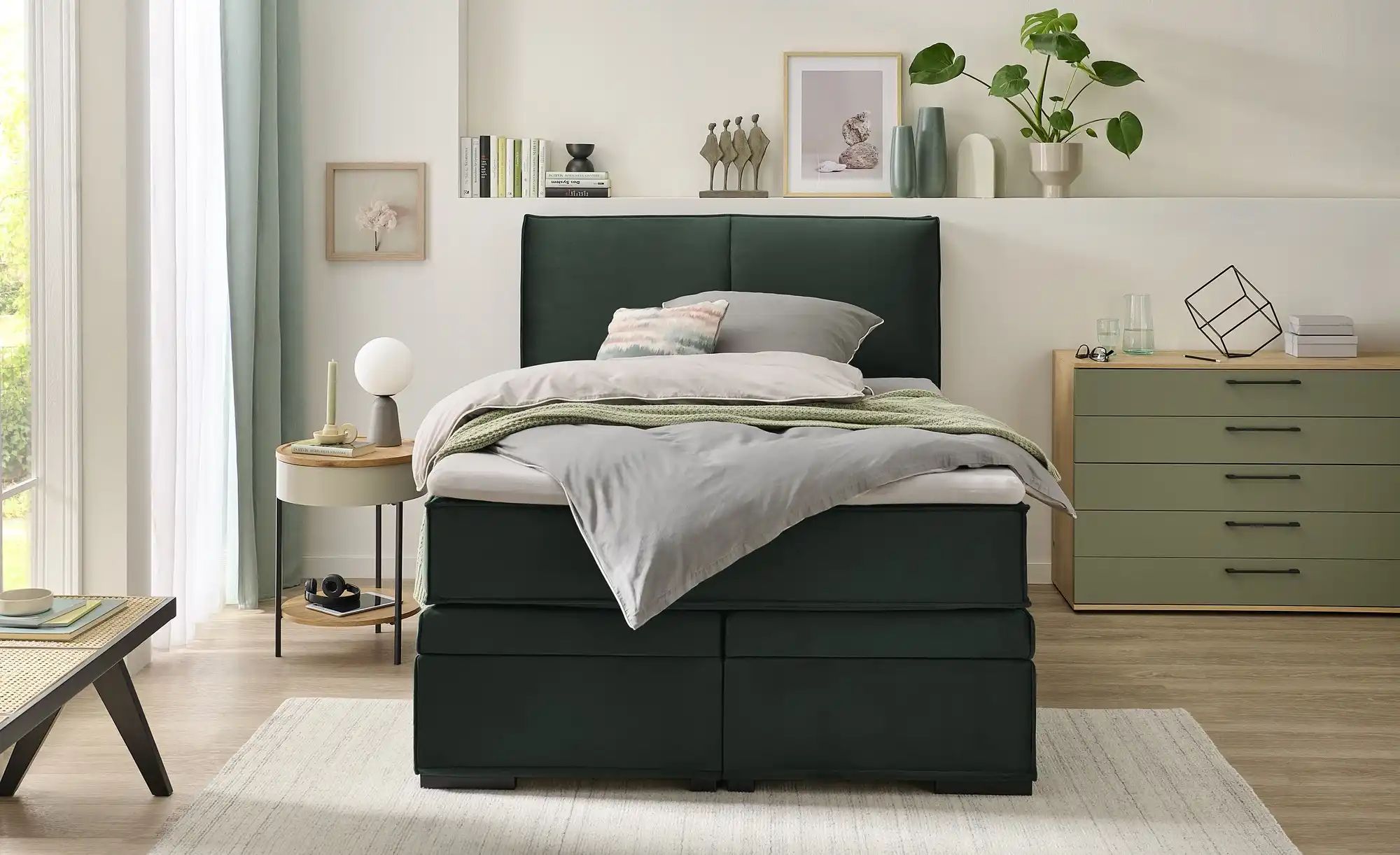 Thumbnail - Boxi Boxspringbett mit Bettkasten Boxi Urban ¦ grün ¦ Maße (cm): B: 140 H: 125 Betten > Einzelbetten - Höffner