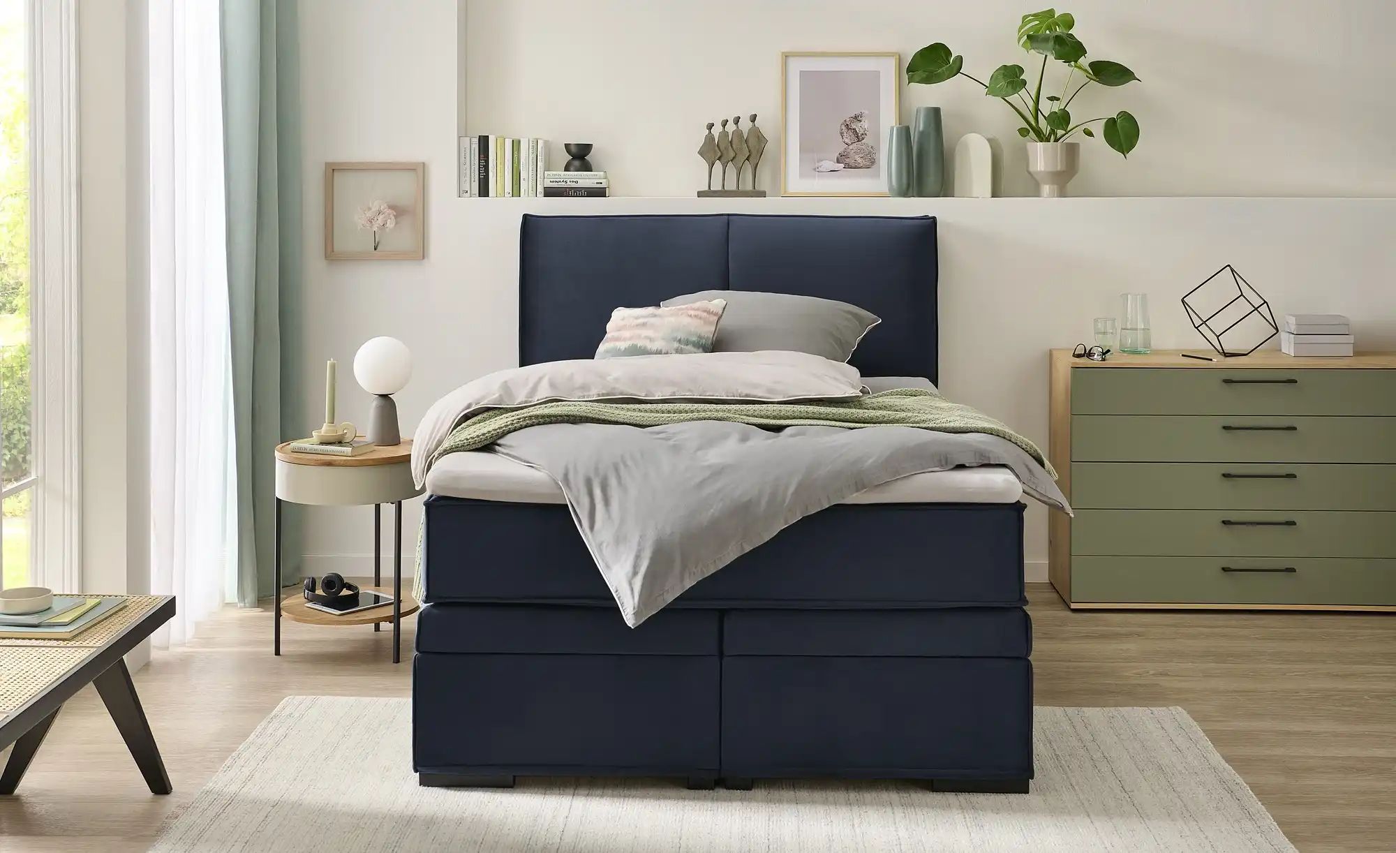 Boxi Boxspringbett mit Bettkasten Boxi Urban ¦ blau ¦ Maße (cm): B: 140 H: günstig online kaufen