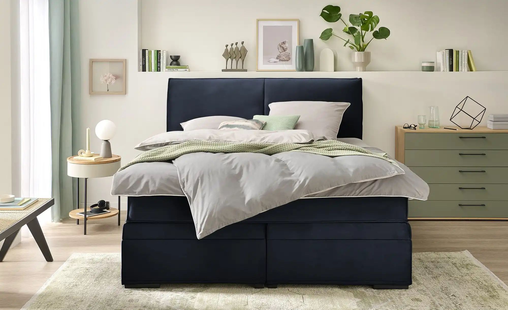 Thumbnail - Boxi Boxspringbett mit Bettkasten Boxi Urban ¦ blau ¦ Maße (cm): B: 180 H: 125 Betten > Boxspringbetten - Höffner