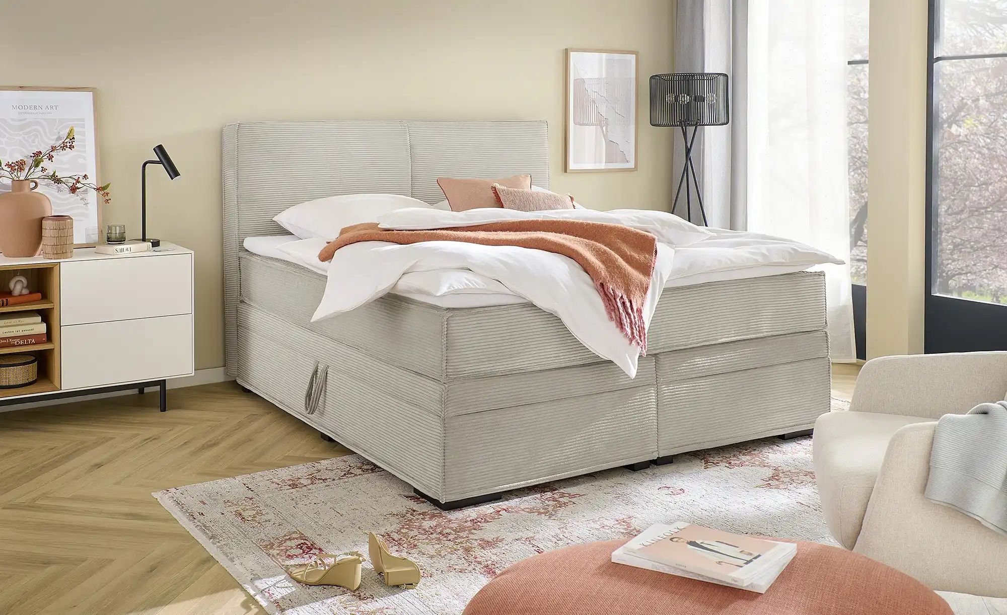 Boxi Boxspringbett mit Bettkasten Boxi Urban ¦ beige ¦ Maße (cm): B: 160 H: günstig online kaufen