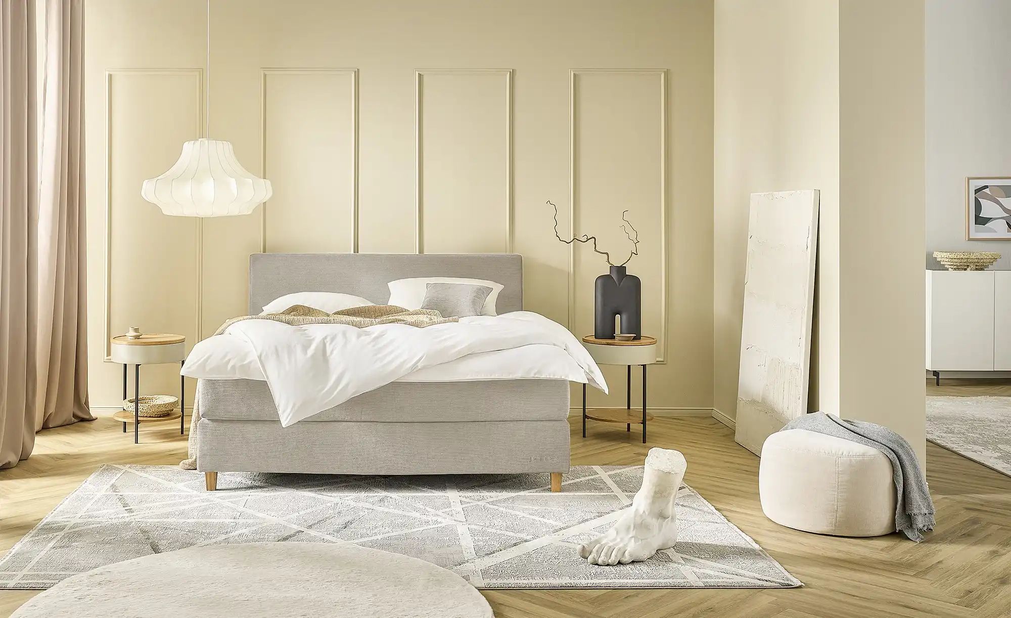 Jette Home Boxspringbett  Jette Flex ¦ beige ¦ Maße (cm): B: 165 H: 110,5 B günstig online kaufen