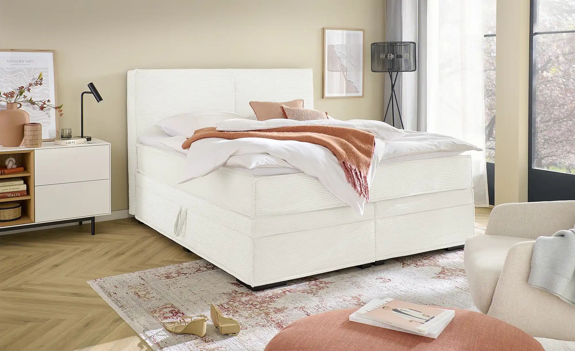 Boxi Boxspringbett mit Bettkasten Boxi Urban ¦ creme ¦ Maße (cm): B: 180 H: günstig online kaufen