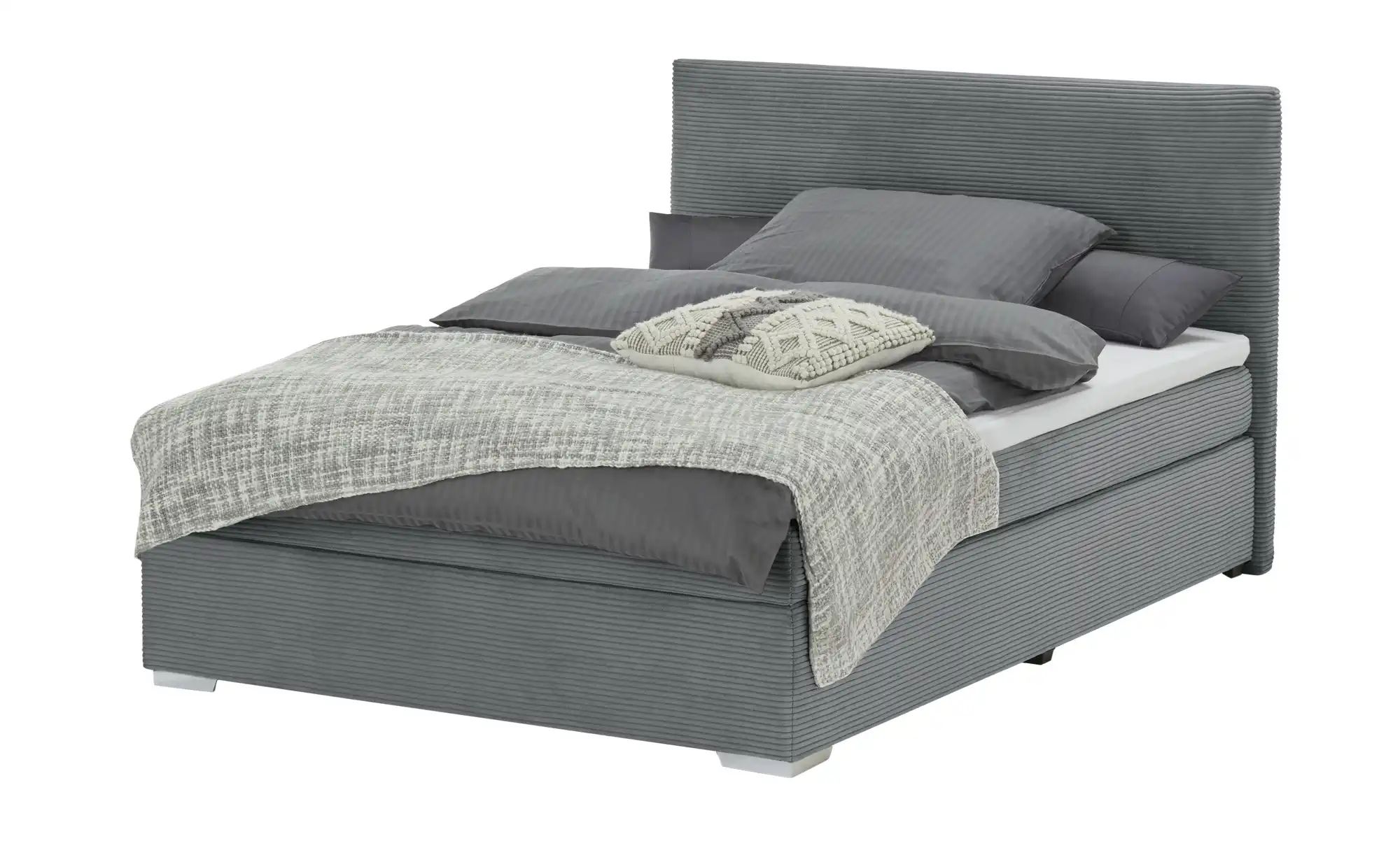 Boxbett Cord  Härtegrad H3  140x200 cm Moseley ¦ grau ¦ Maße (cm): B: 147 H günstig online kaufen
