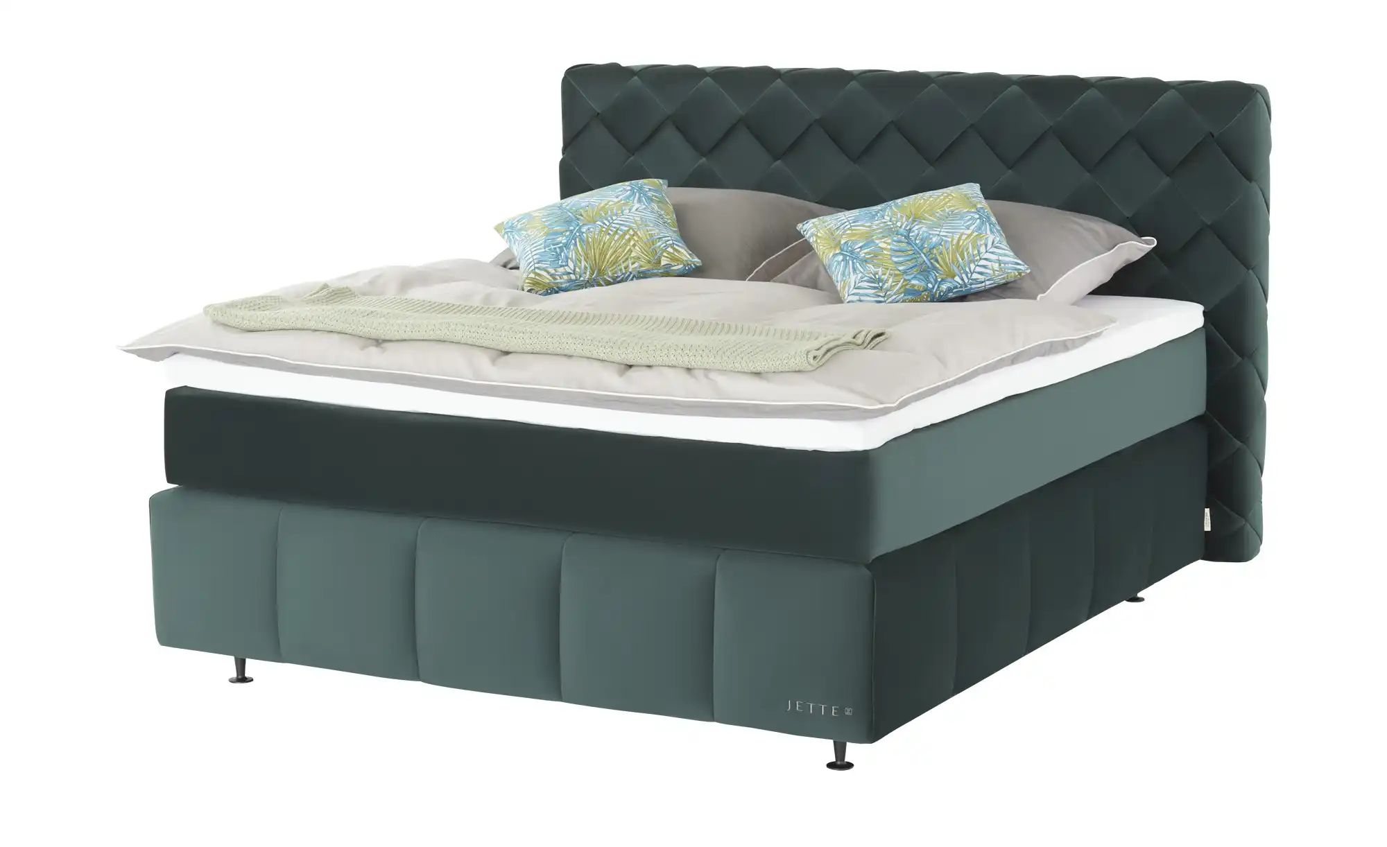 Jette Home Boxspringbett  Braid  ¦ grün ¦ Maße (cm): B: 222 H: 123 Betten > günstig online kaufen