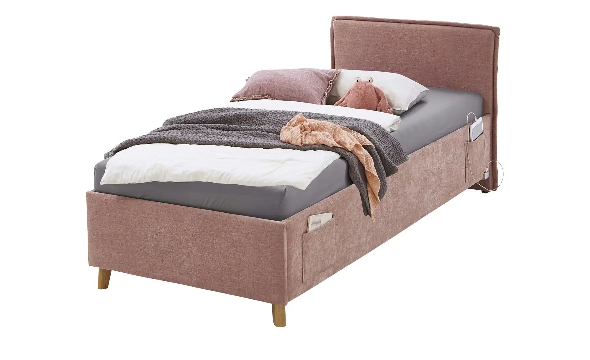 Polsterbett mit trendiger Kederumrahmung Fun  rosa/pink  Maße (cm): B: 103 H: 90 | 04255718404084