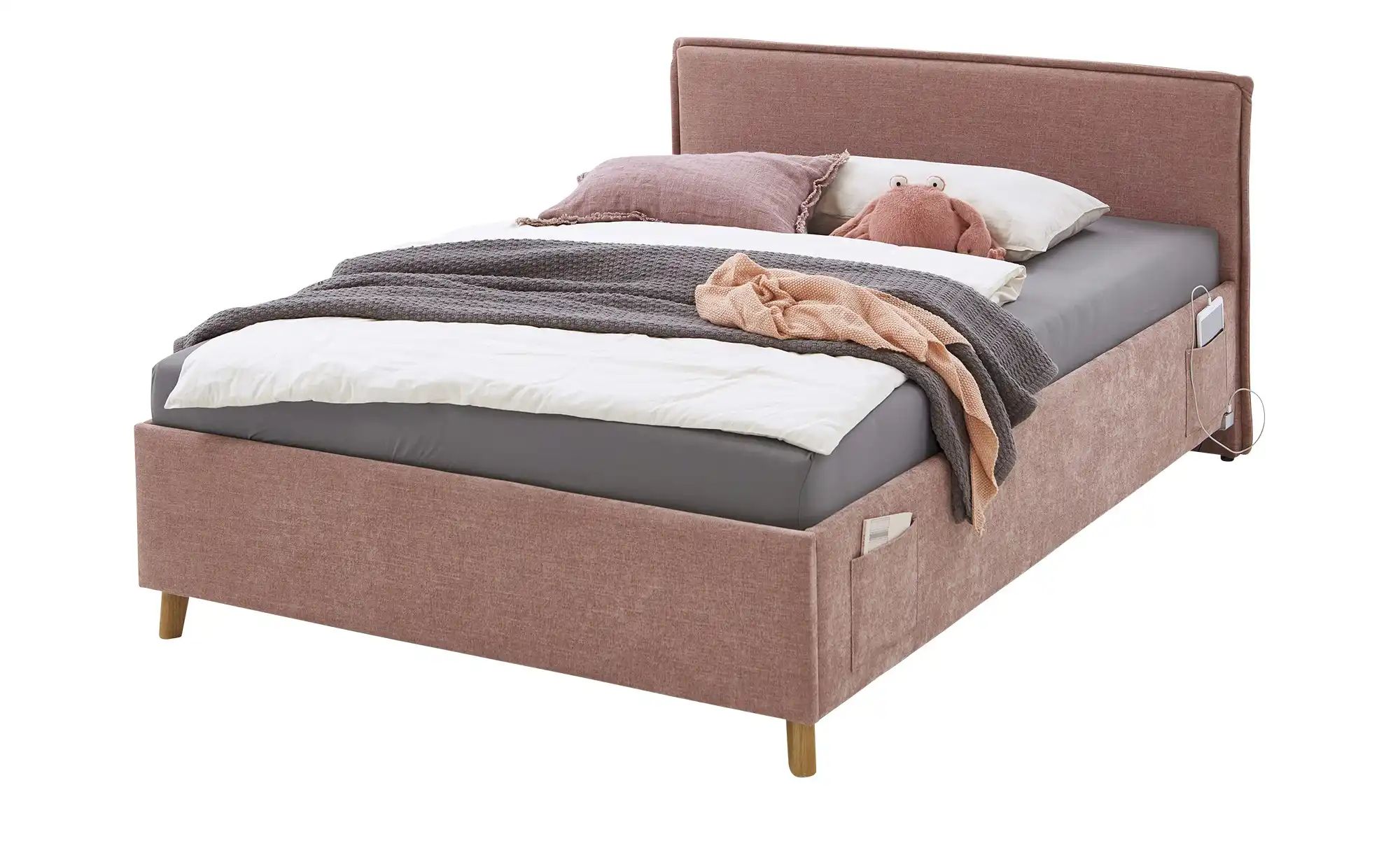 Polsterbett mit trendiger Kederumrahmung Fun  rosa/pink  Maße (cm): B: 133 H: 90 | 04255718404121