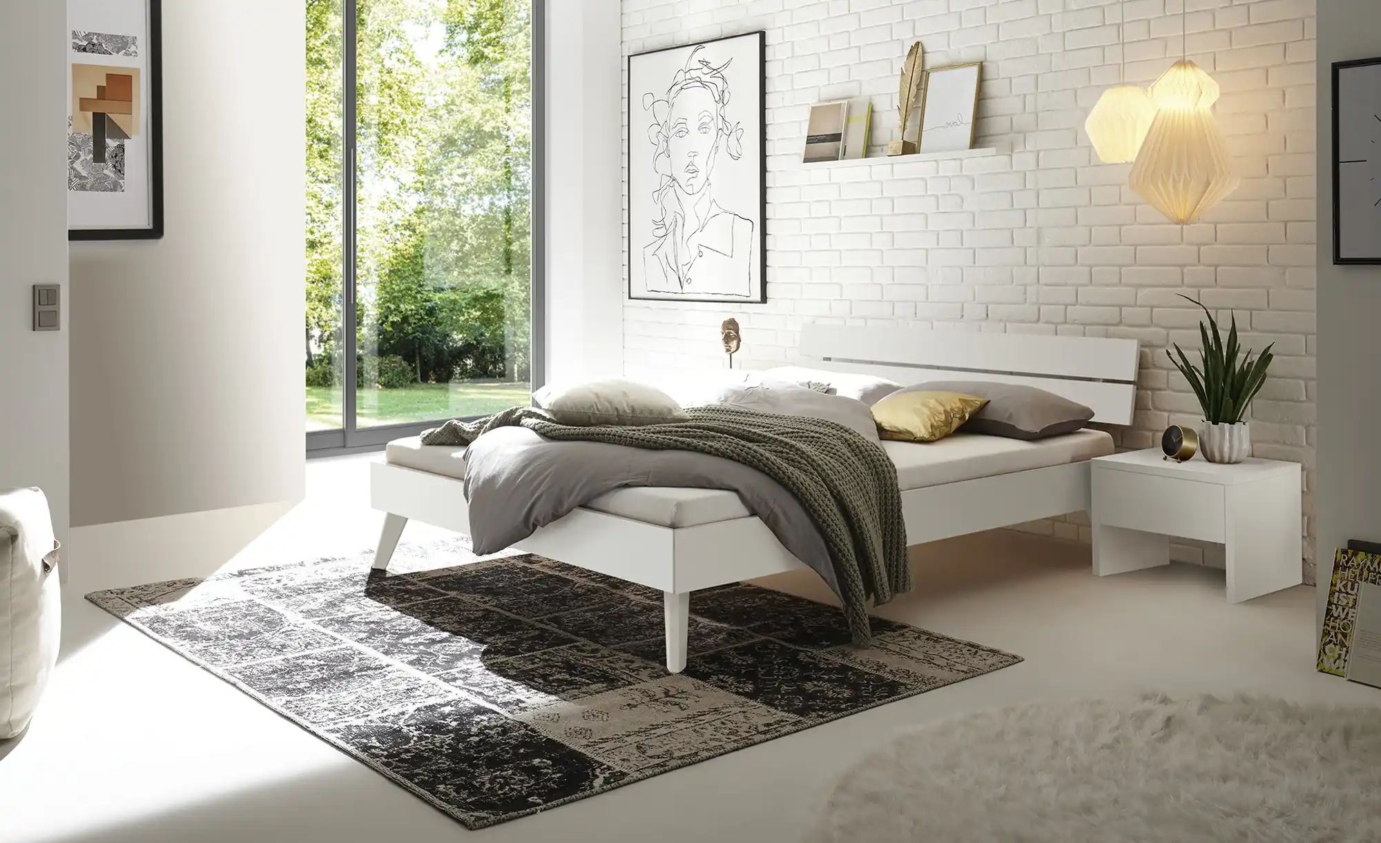 Thumbnail - HASENA Holzbett Ortona ¦ weiß ¦ Maße (cm): B: 146 H: 81 Betten > Bettgestelle - Höffner