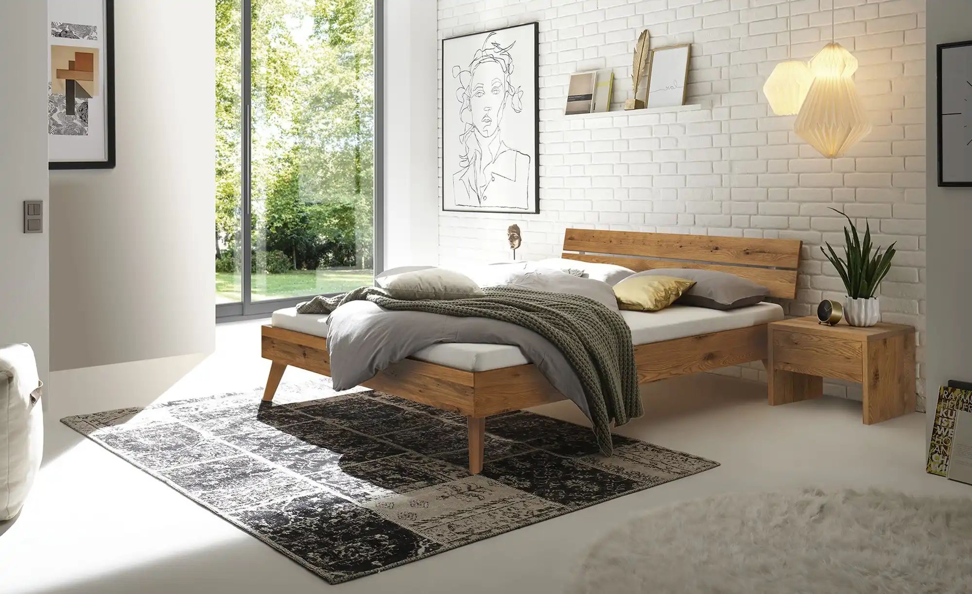 HASENA Massivholzbett  Ortona ¦ holzfarben ¦ Maße (cm): B: 186 H: 81 Betten günstig online kaufen