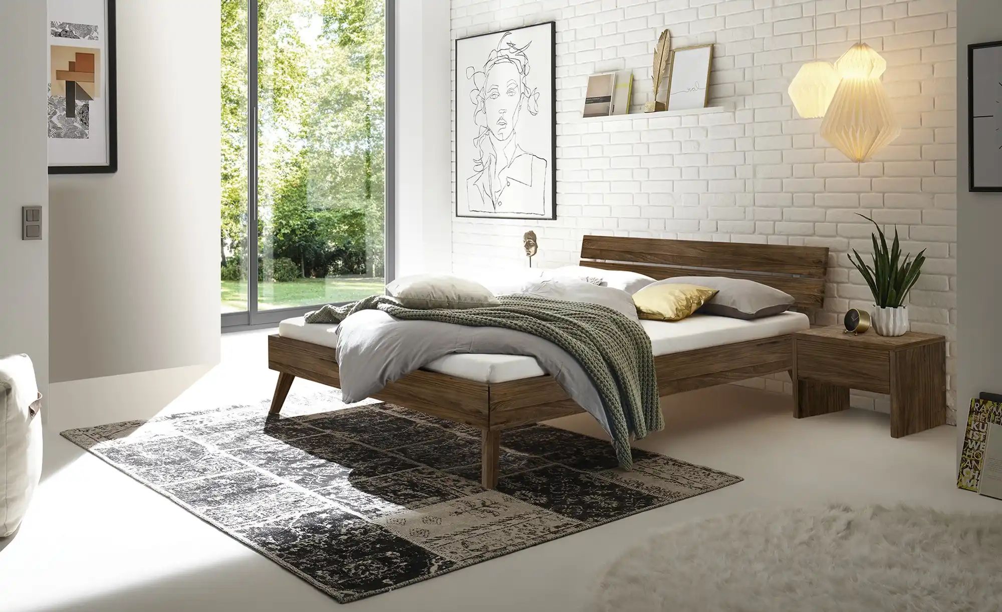 HASENA Massivholzbett  Ortona ¦ holzfarben ¦ Maße (cm): B: 186 H: 81 Betten günstig online kaufen