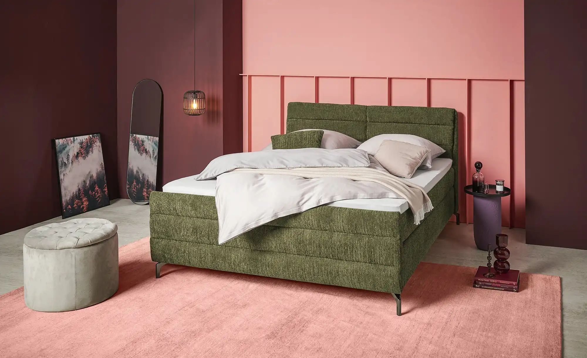 pop Boxspringbett  Maranello ¦ grün ¦ Maße (cm): B: 148 H: 116 Betten > Kom günstig online kaufen