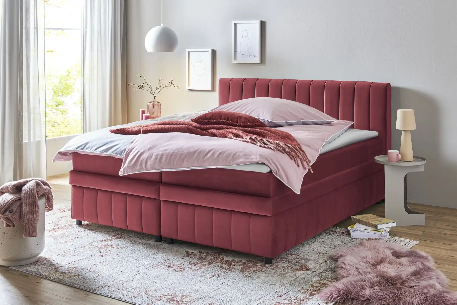 Thumbnail - Boxbett mit Bettkasten Bruno ¦ rot ¦ Maße (cm): B: 186 H: 106 Betten > Polsterbetten - Höffner