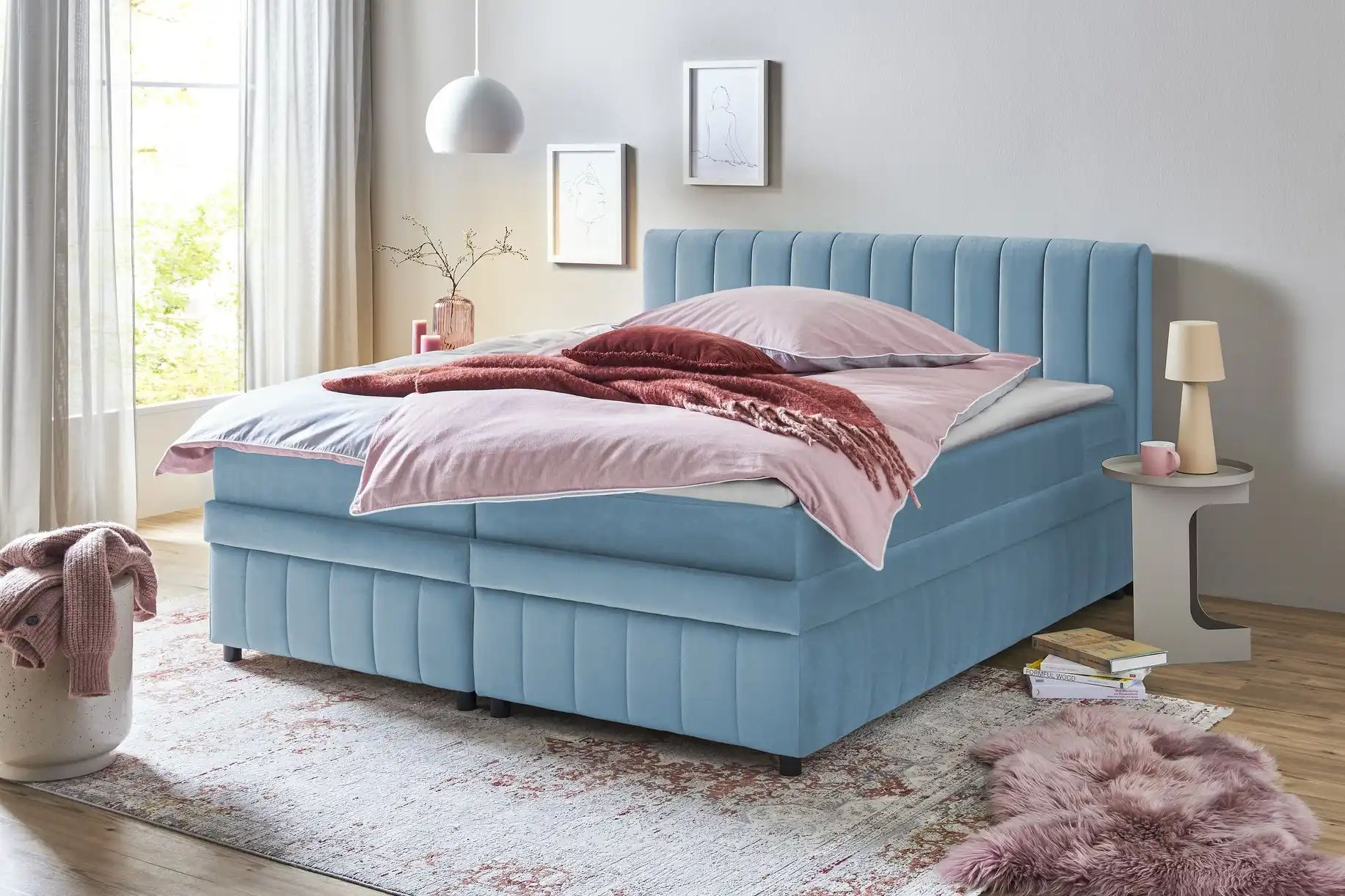 uno Boxbett  Bruno ¦ blau ¦ Maße (cm): B: 186 H: 106 Betten > Polsterbetten günstig online kaufen