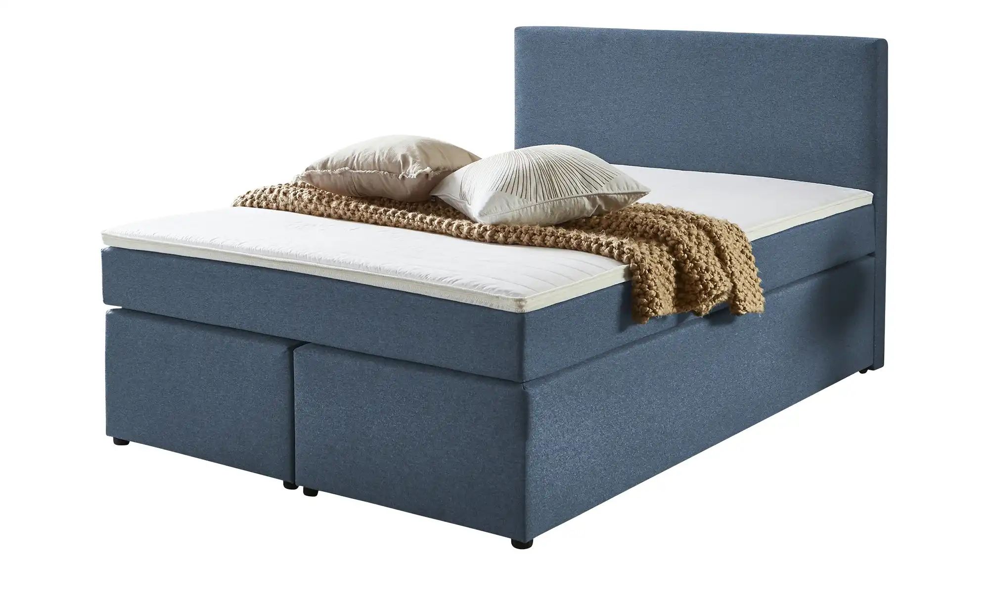 Boxspringbett  Ashbourne ¦ blau ¦ Maße (cm): B: 140 H: 105 Betten > Einzelb günstig online kaufen