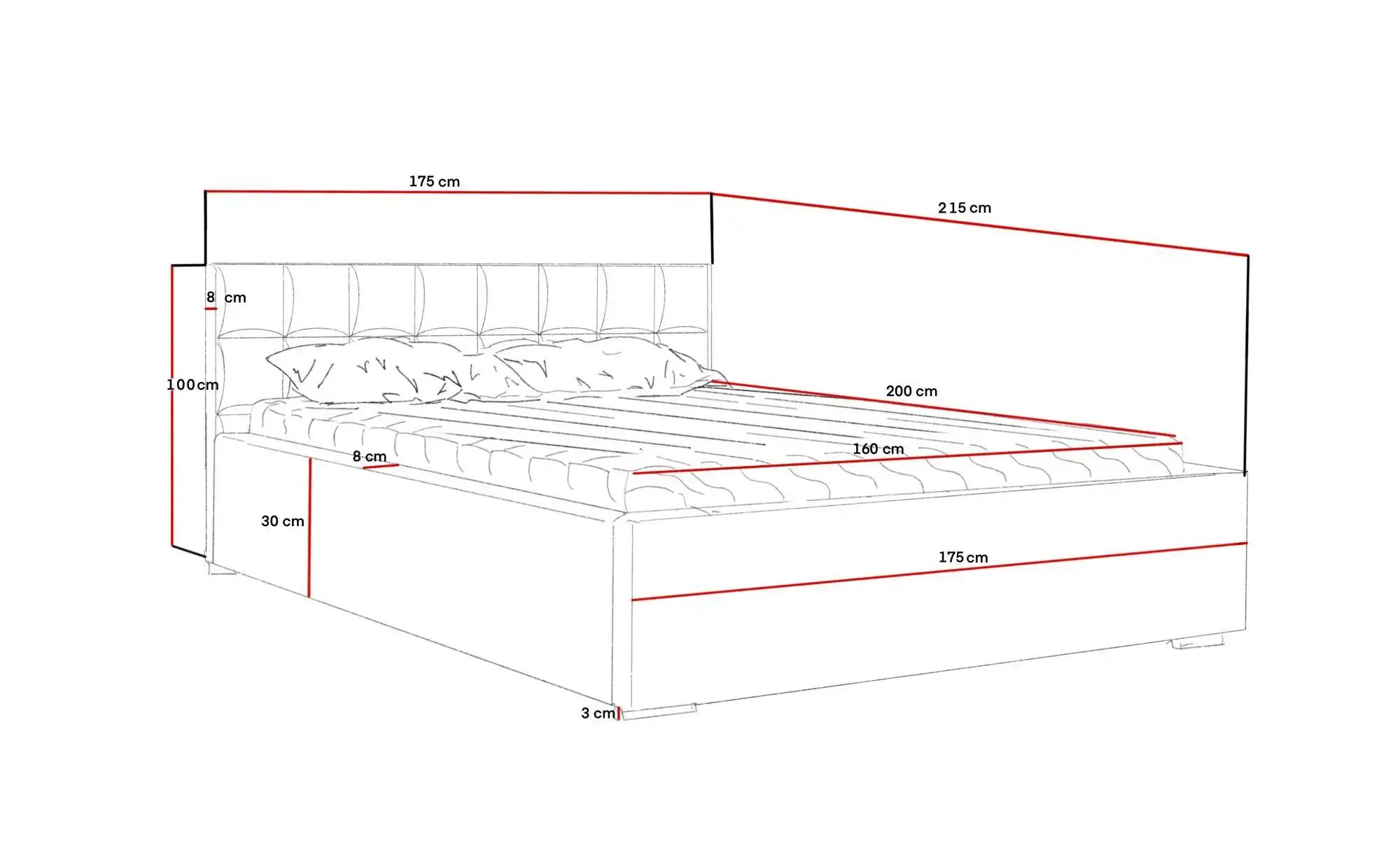Thumbnail - Polsterbett mit Stauraum Aberfeldy ¦ braun ¦ Maße (cm): B: 175 H: 100 Betten > Polsterbetten - Höffner