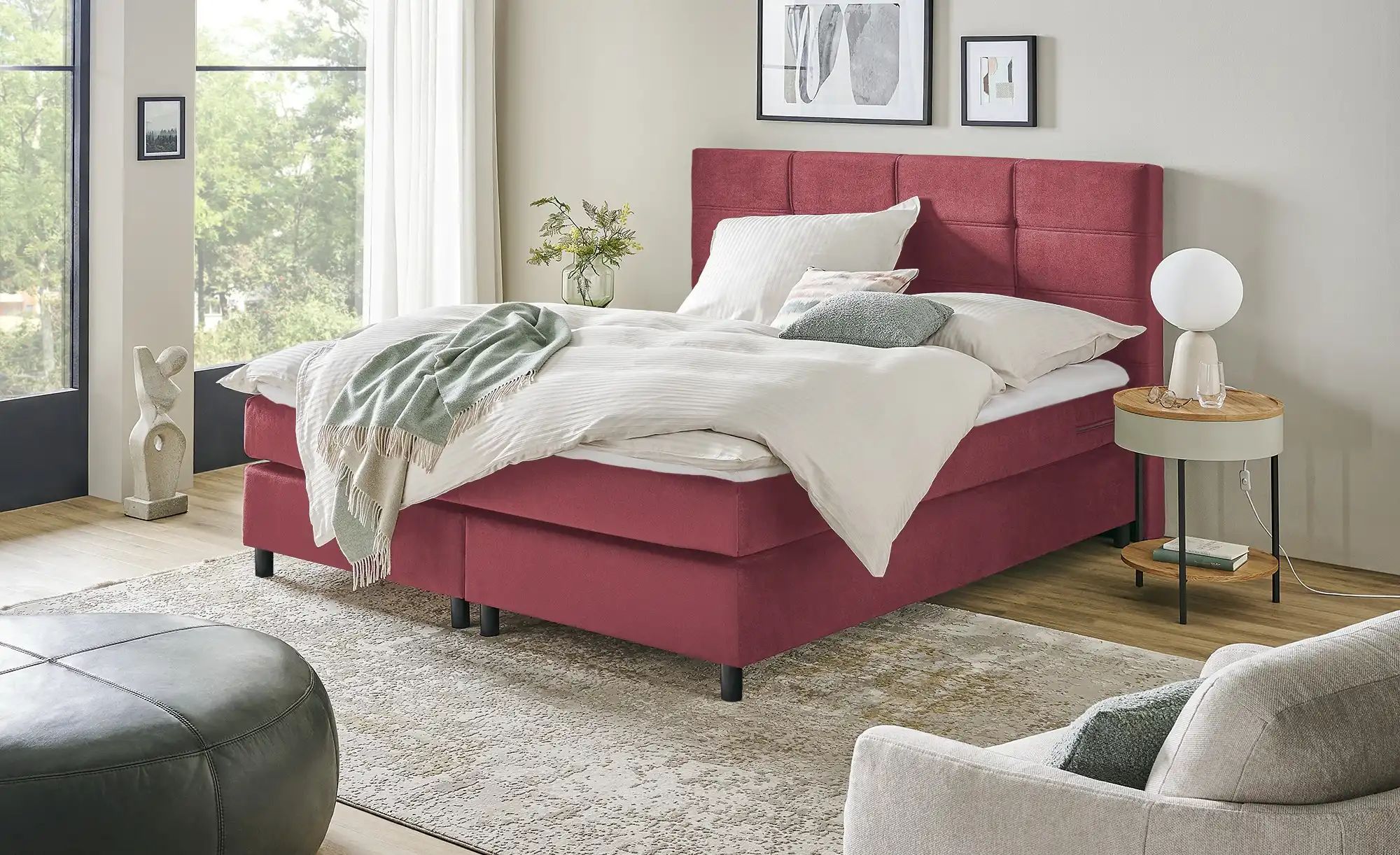 Thumbnail - Boxspringbett Wind ¦ rot ¦ Maße (cm): B: 160 H: 152 Betten > Boxspringbetten - Höffner