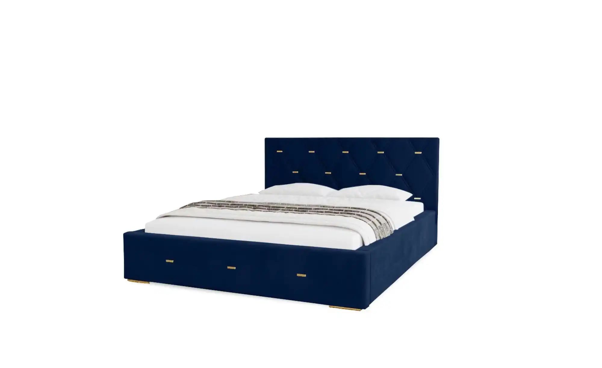Polsterbett mit Stauraum  Gwithian ¦ blau ¦ Maße (cm): B: 155 H: 100 Betten günstig online kaufen