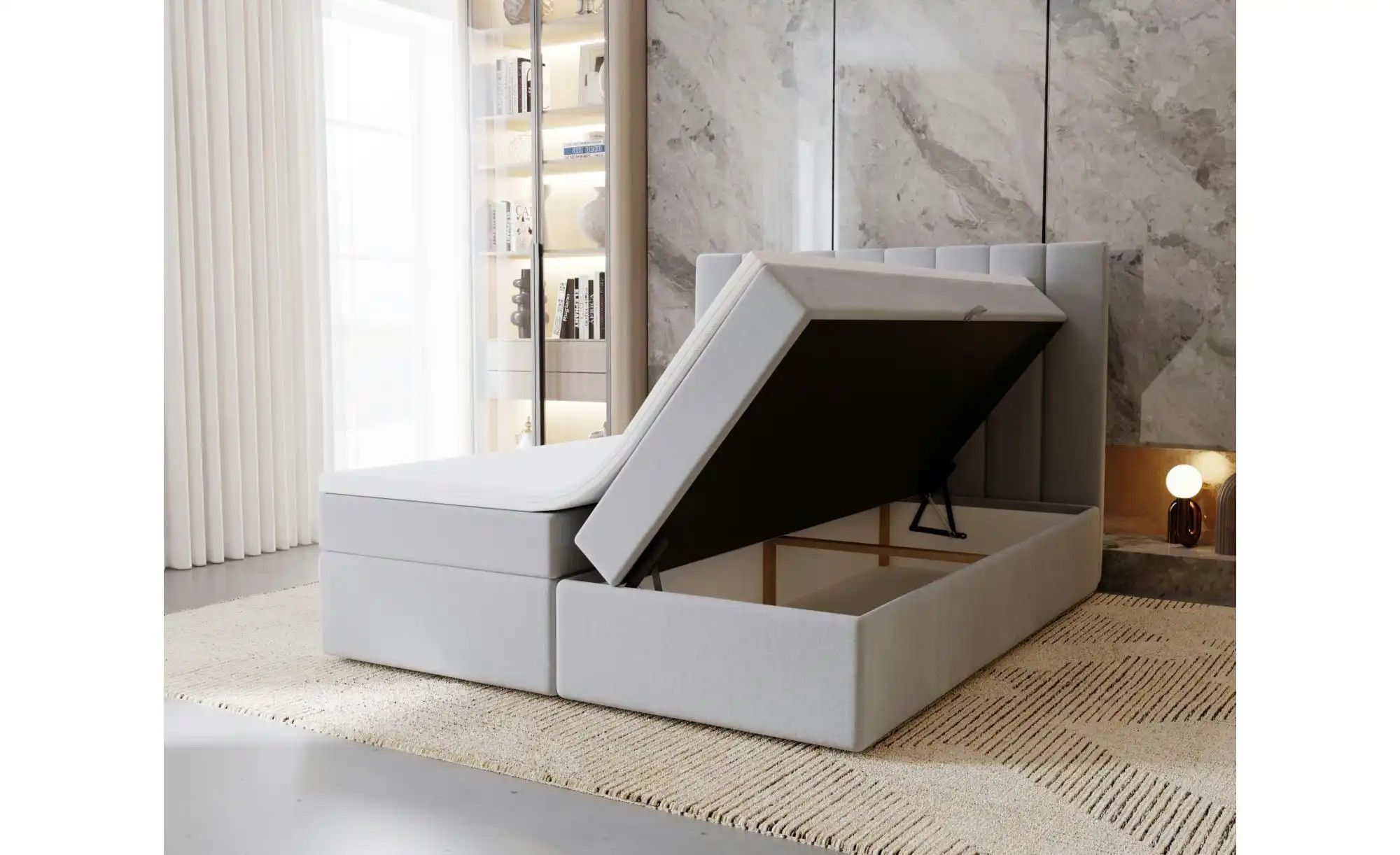 Boxbett mit Stauraum  Nelia ¦ beige ¦ Maße (cm): B: 122 H: 124 Betten > Pol günstig online kaufen