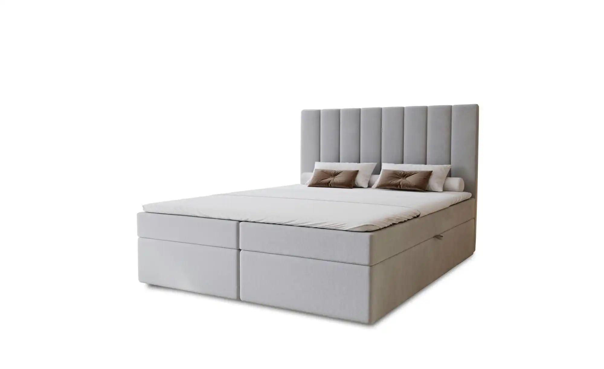 Boxspringbett ¦ grau ¦ Maße (cm): B: 142 H: 124 Betten > Einzelbetten - Höf günstig online kaufen