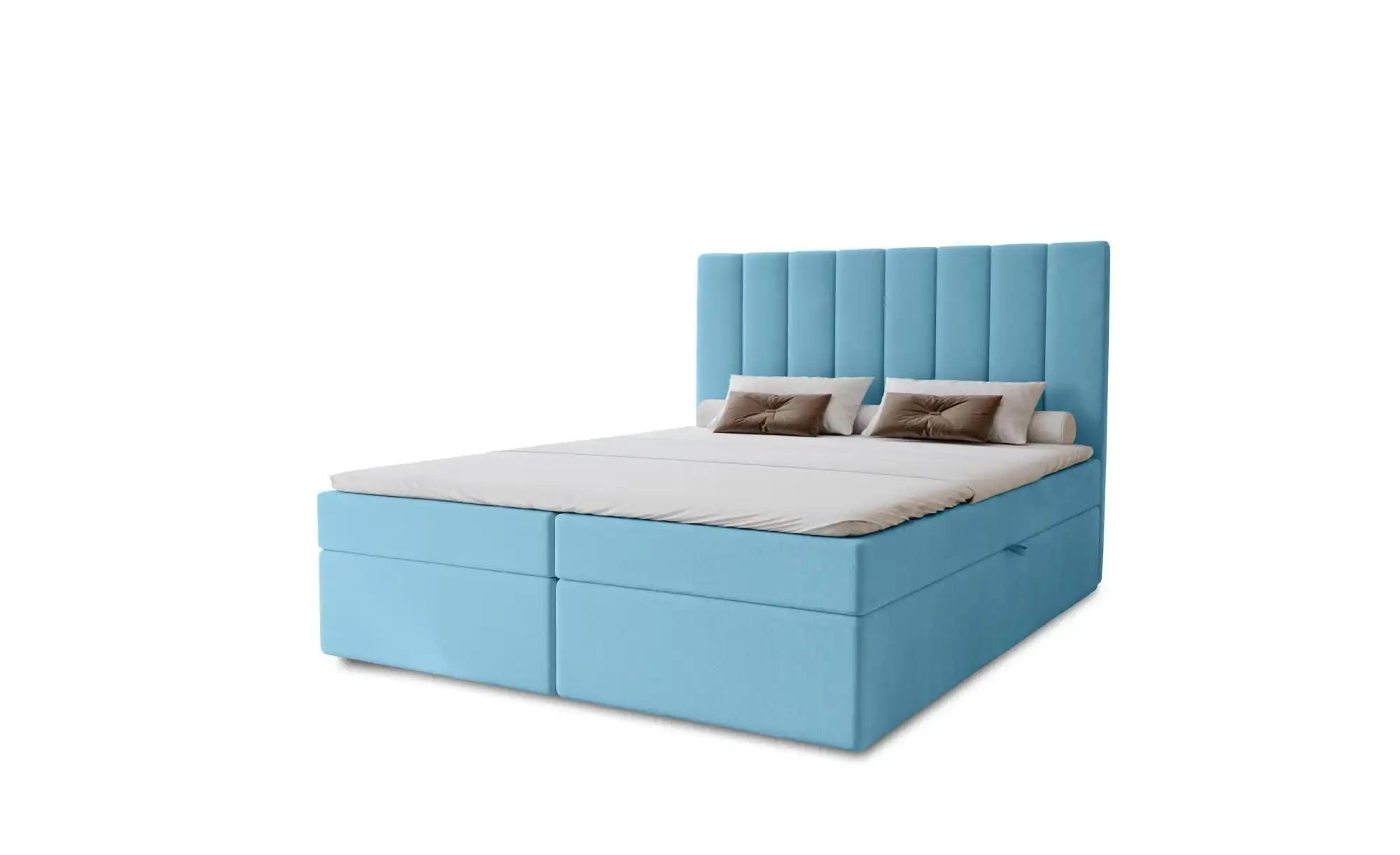 Boxspringbett ¦ blau ¦ Maße (cm): B: 202 H: 124 Betten > Boxspringbetten > günstig online kaufen