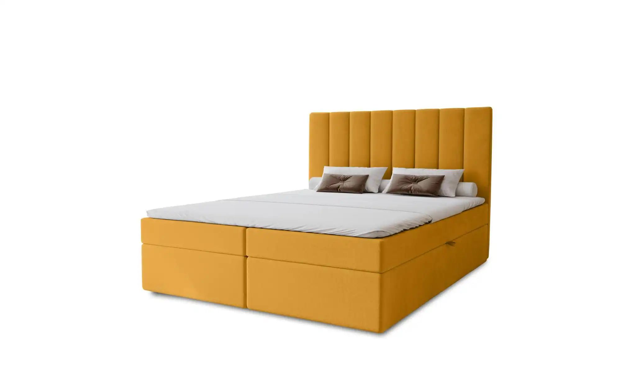 Boxspringbett ¦ gelb ¦ Maße (cm): B: 202 H: 124 Betten > Boxspringbetten > günstig online kaufen