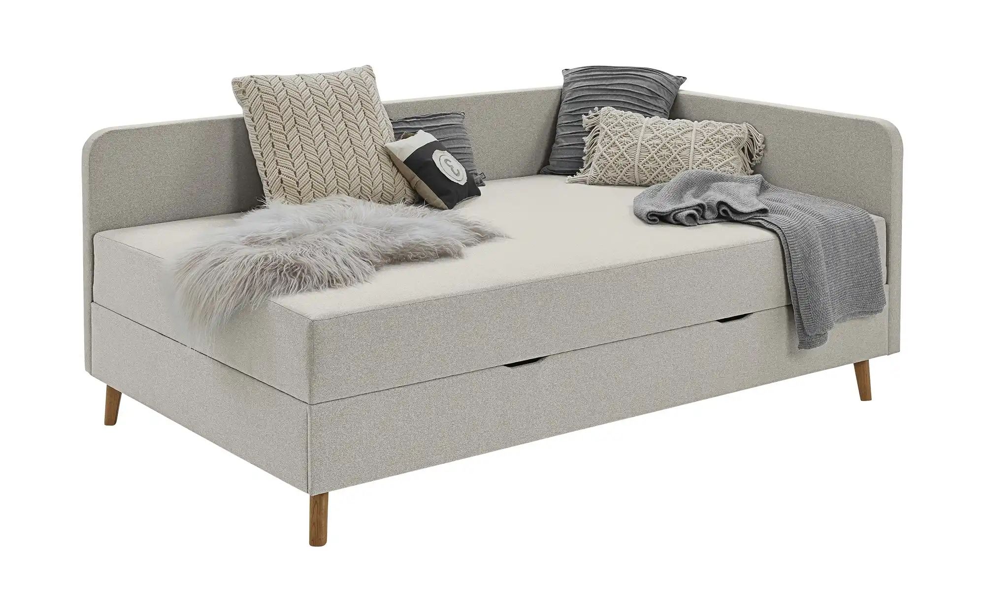 Polsterliege mit Bettkasten Carlotta ¦ beige ¦ Maße (cm): B: 100 H: 84 Pols günstig online kaufen
