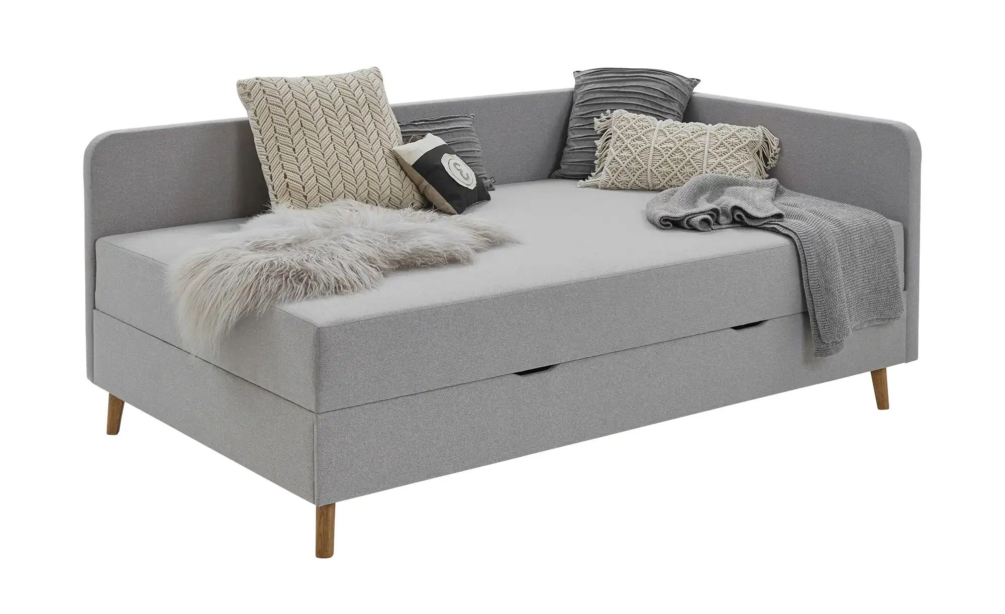 Polsterliege mit Bettkasten Carlotta ¦ grau ¦ Maße (cm): B: 100 H: 84 Polst günstig online kaufen