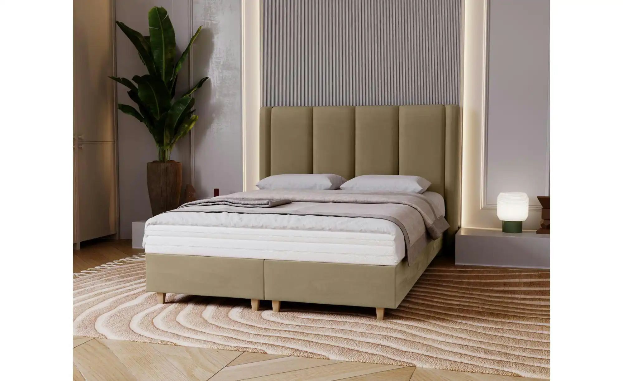 Polsterbett  Madeley ¦ beige ¦ Maße (cm): B: 220 H: 110 Betten > Polsterbet günstig online kaufen