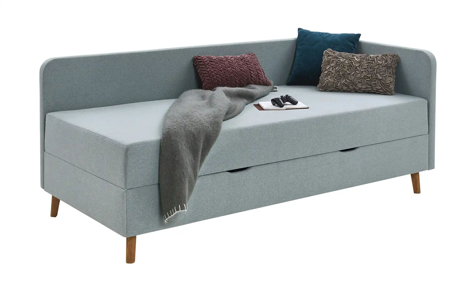 Polsterliege mit Bettkasten Carlotta ¦ blau ¦ Maße (cm): B: 150 H: 84 Polst günstig online kaufen