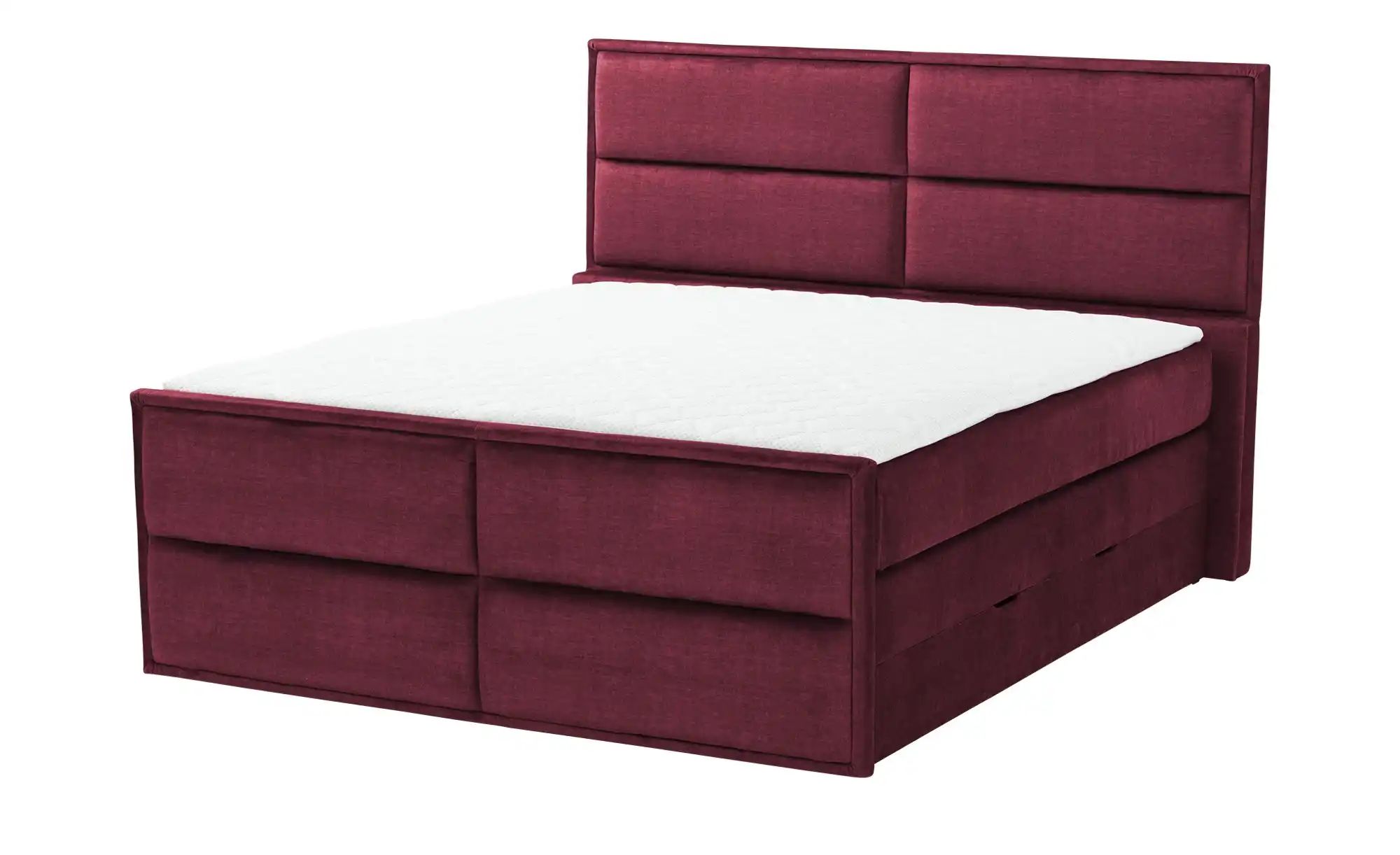 uno Boxspringbett mit Bettkasten Crocco ¦ rot ¦ Maße (cm): B: 177 H: 136 Be günstig online kaufen