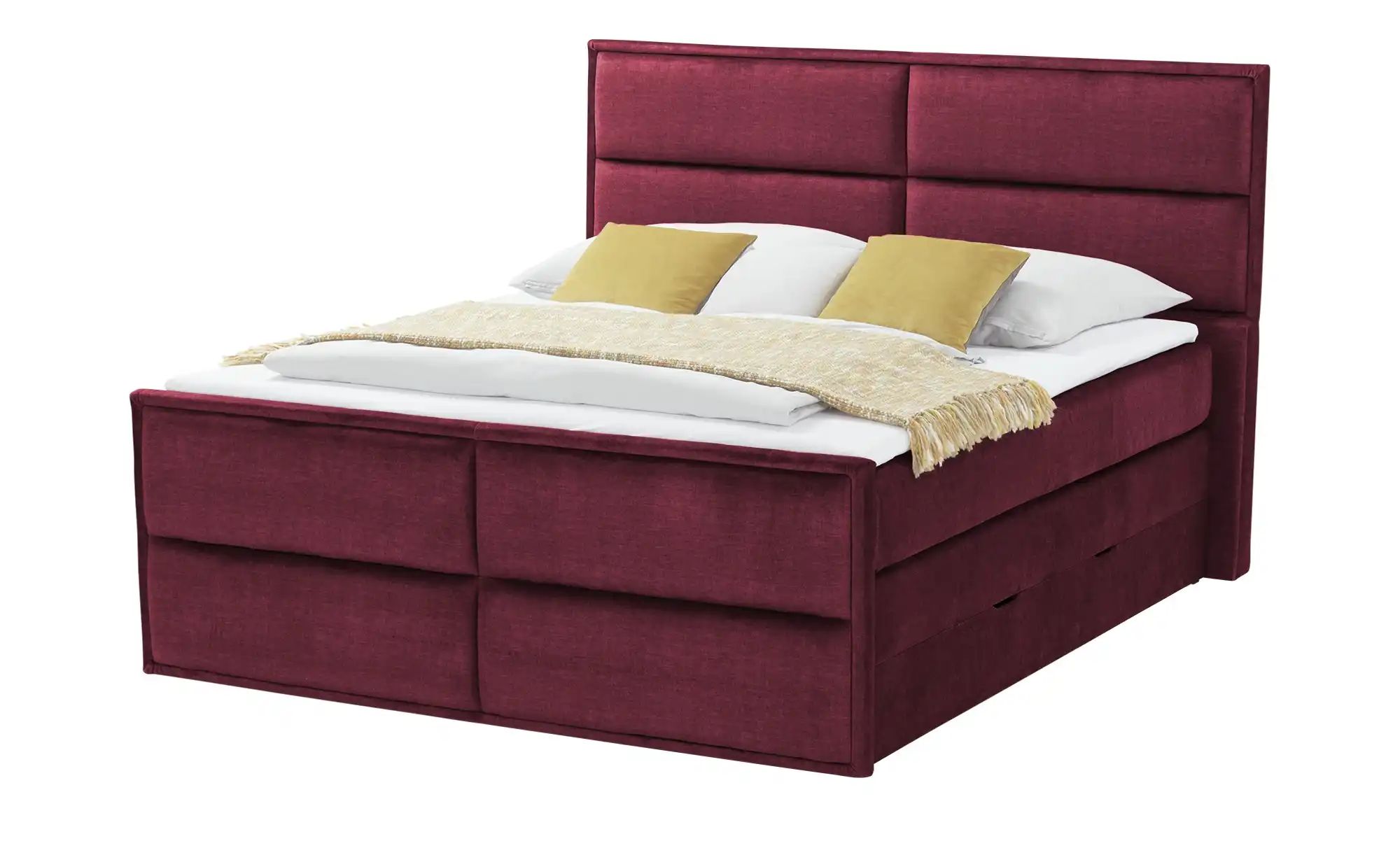 uno Boxspringbett mit Bettkasten Crocco ¦ rot ¦ Maße (cm): B: 177 H: 136 Be günstig online kaufen