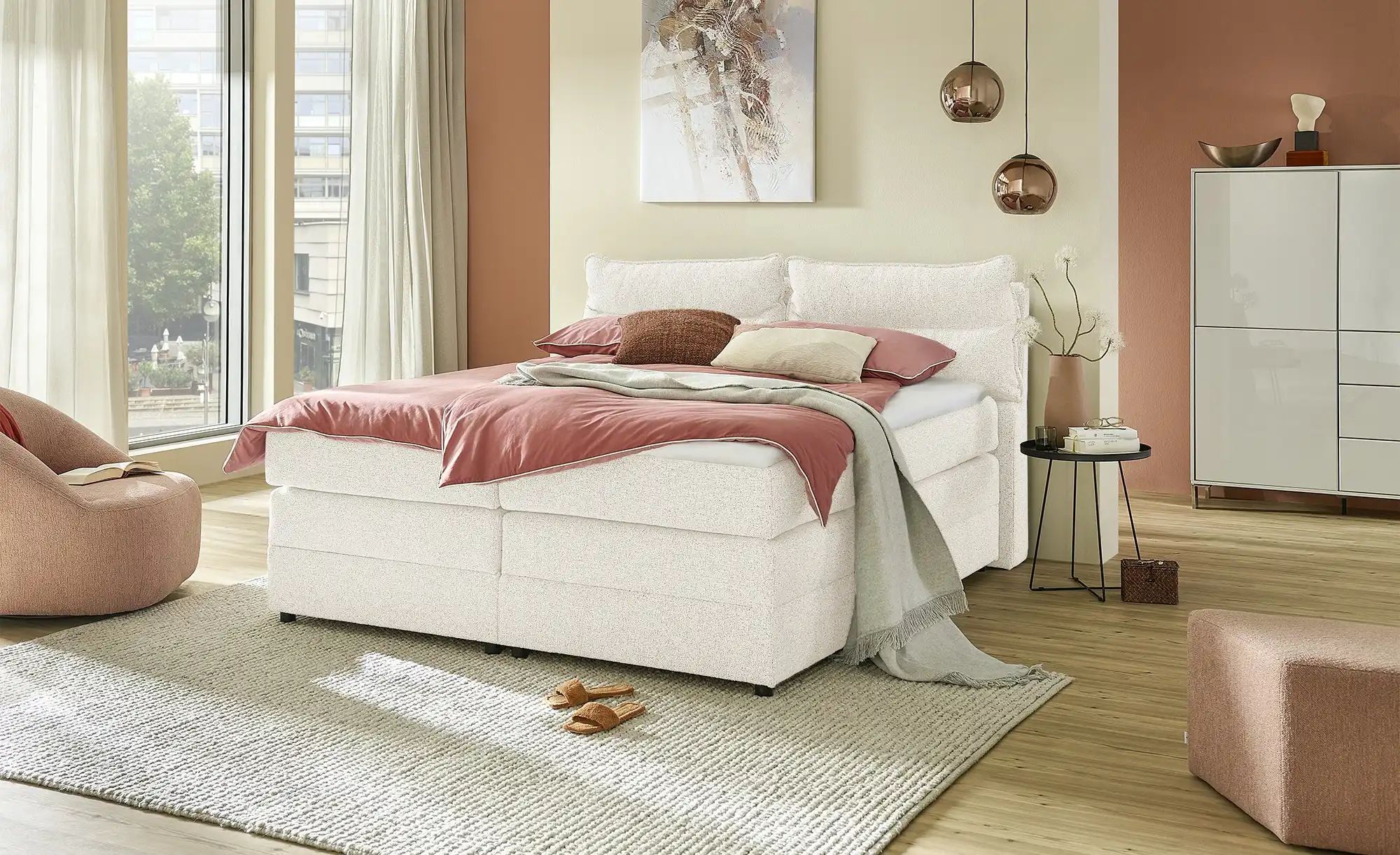 Thumbnail - Boxspringbett mit Bettkasten Neto ¦ beige ¦ Maße (cm): B: 153 H: 109 Betten > Boxspringbetten - Höffner