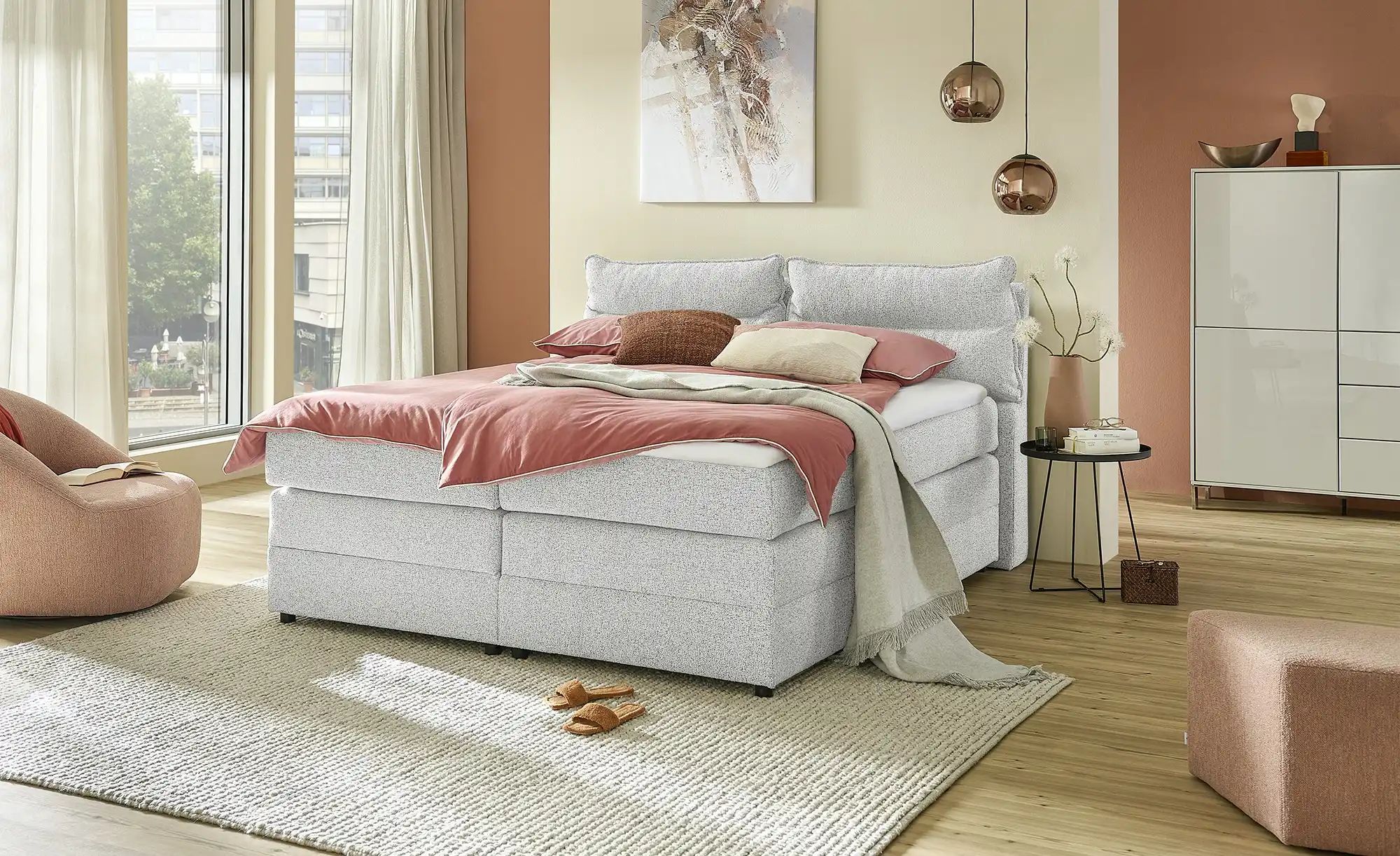 Boxspringbett mit Bettkasten Neto ¦ grau ¦ Maße (cm): B: 173 H: 109 Betten günstig online kaufen
