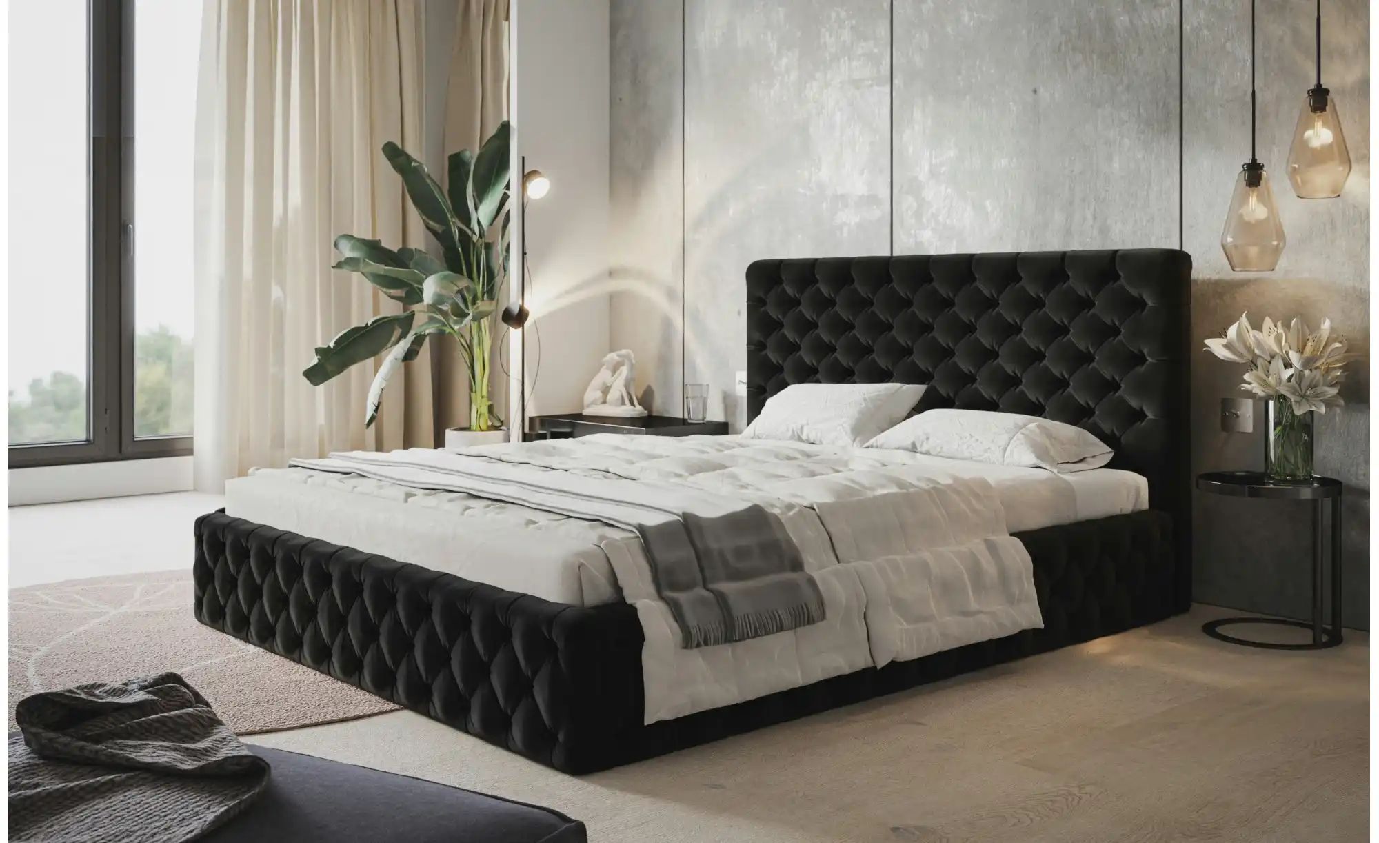 Thumbnail - Polsterbett mit Stauraum Silfield ¦ schwarz ¦ Maße (cm): B: 194 H: 95 Betten > Polsterbetten - Höffner