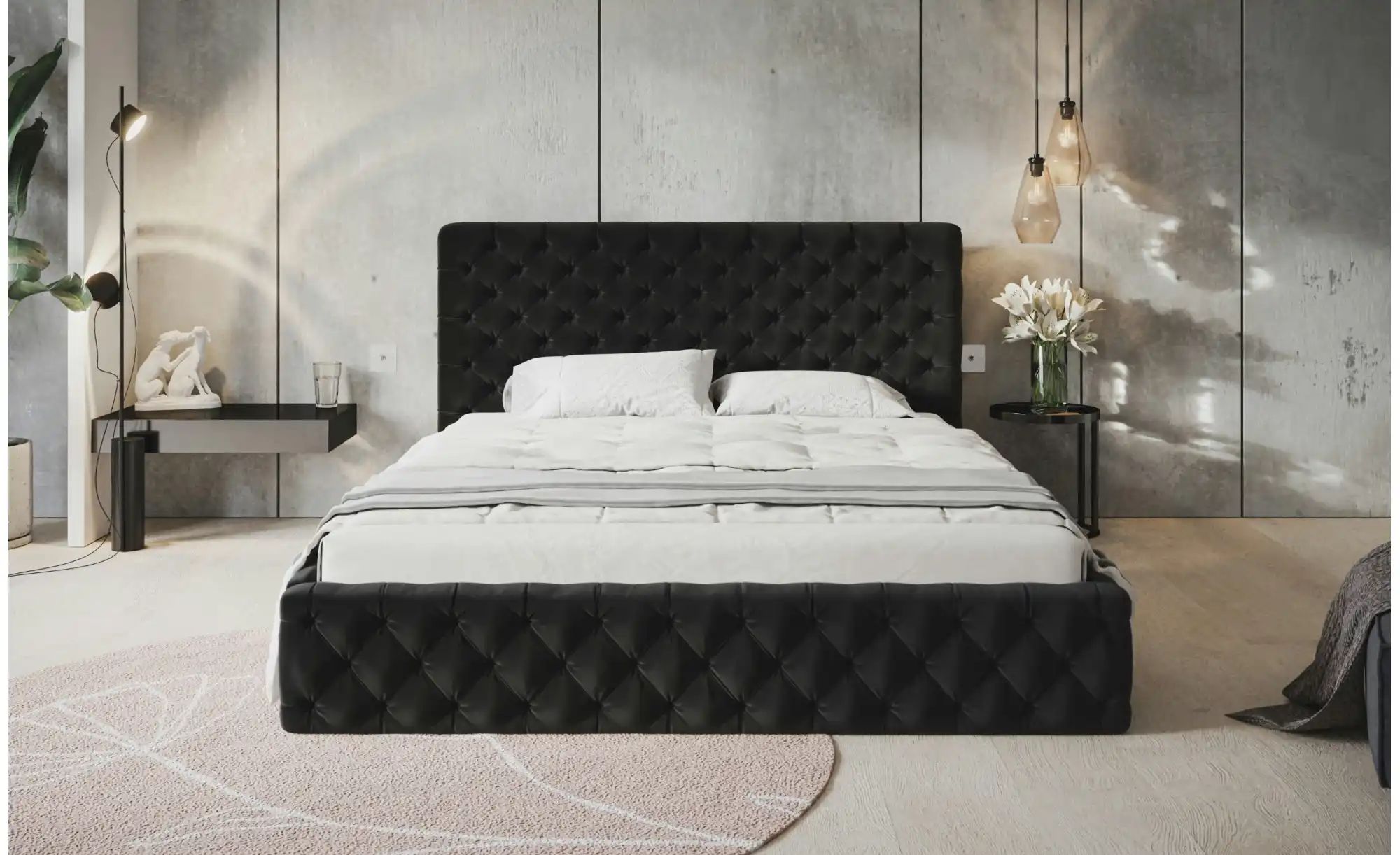 Thumbnail - Polsterbett mit Stauraum Silfield ¦ schwarz ¦ Maße (cm): B: 194 H: 95 Betten > Polsterbetten - Höffner