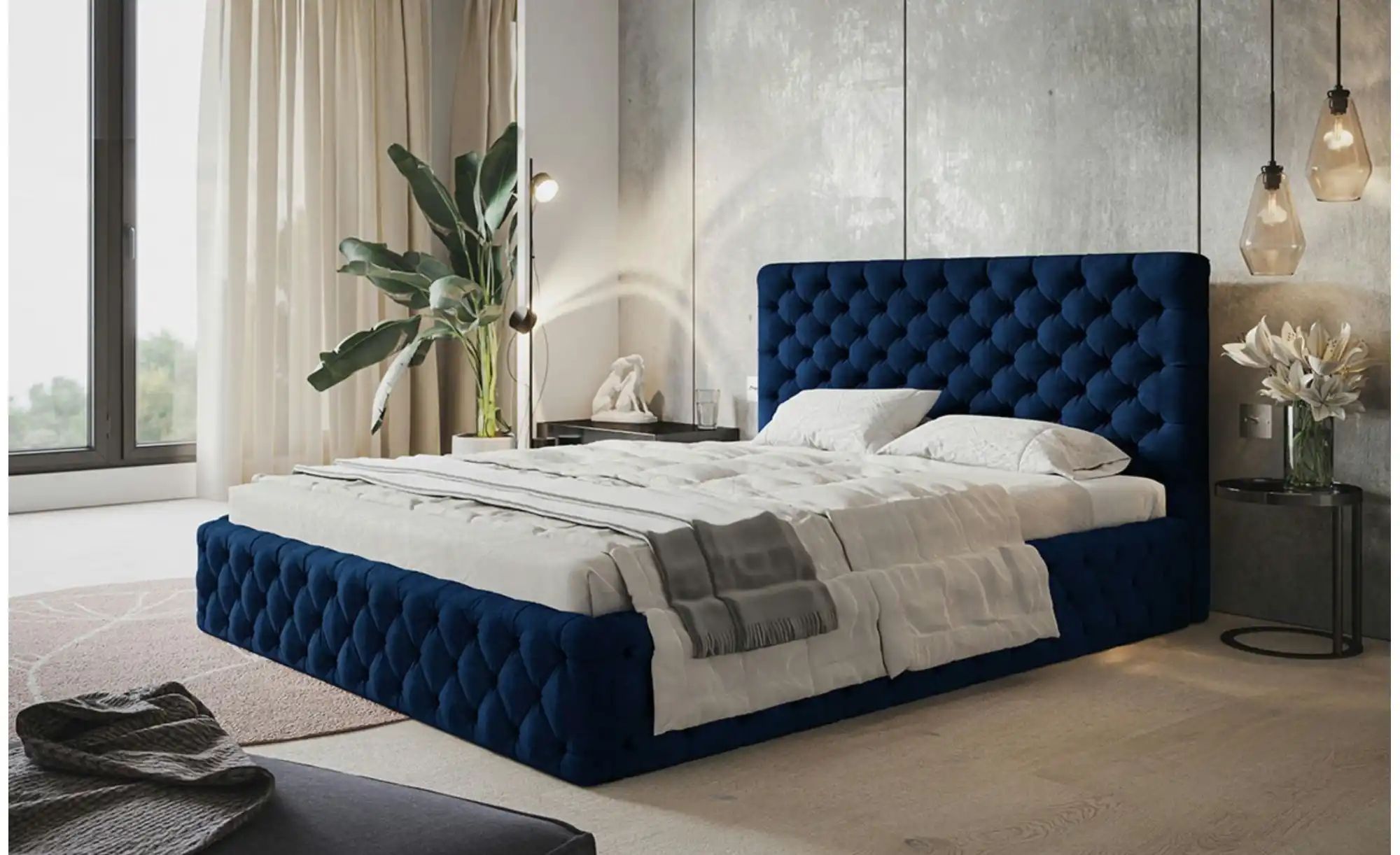 Polsterbett mit Stauraum Silfield ¦ blau ¦ Maße (cm): B: 174 H: 95 Betten > günstig online kaufen