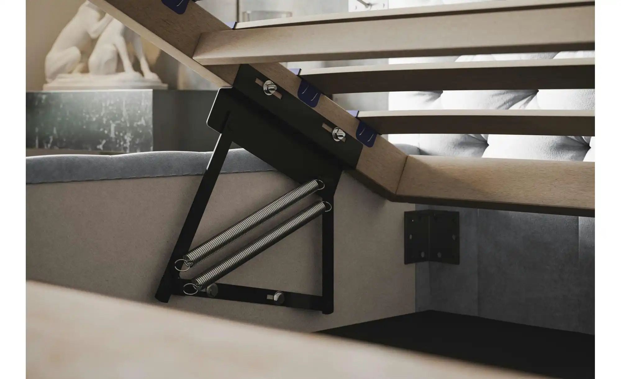 Polsterbett mit Stauraum Silfield ¦ silber ¦ Maße (cm): B: 174 H: 95 Betten günstig online kaufen