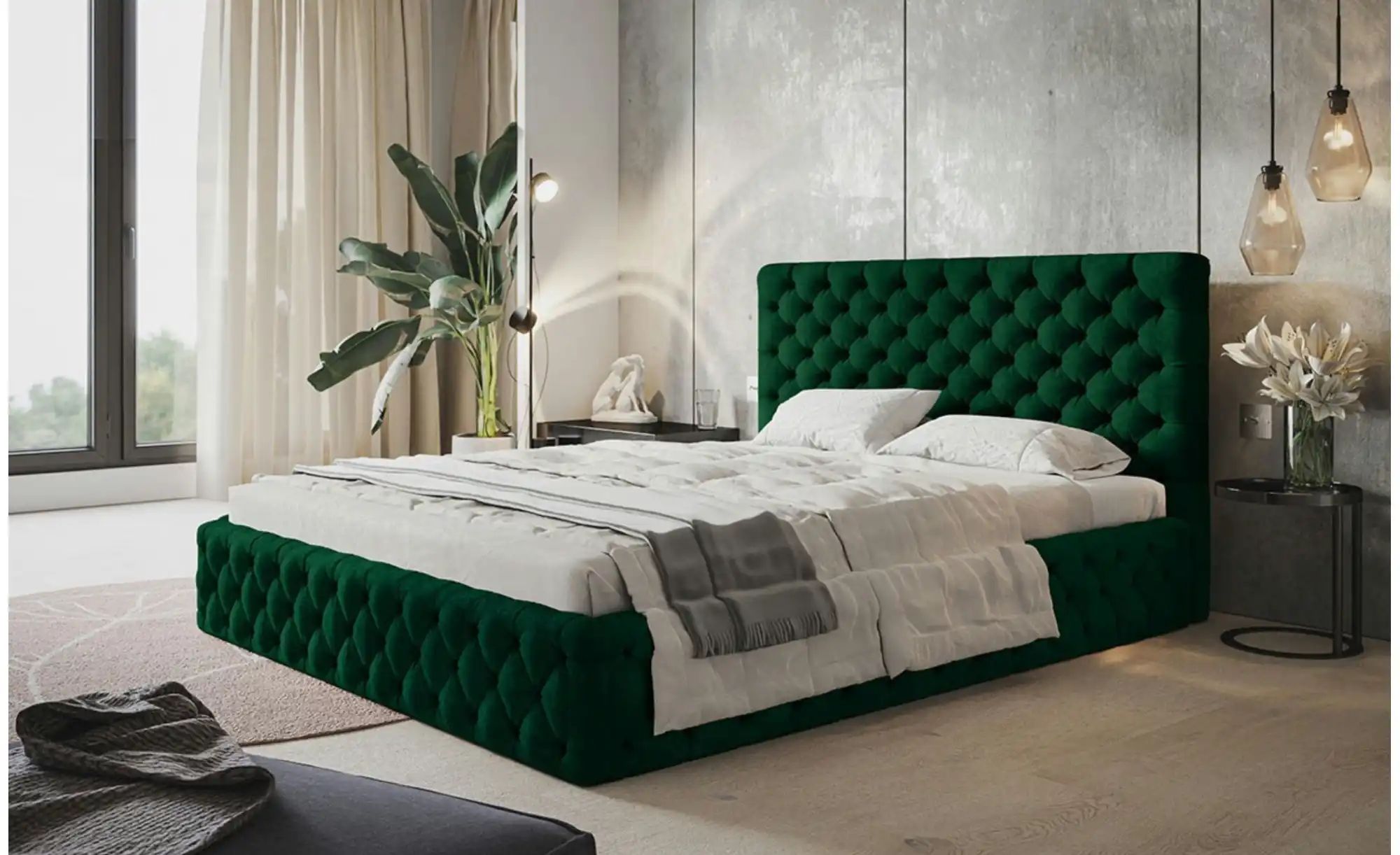 Polsterbett mit Stauraum Silfield ¦ grün ¦ Maße (cm): B: 154 H: 95 Betten > günstig online kaufen