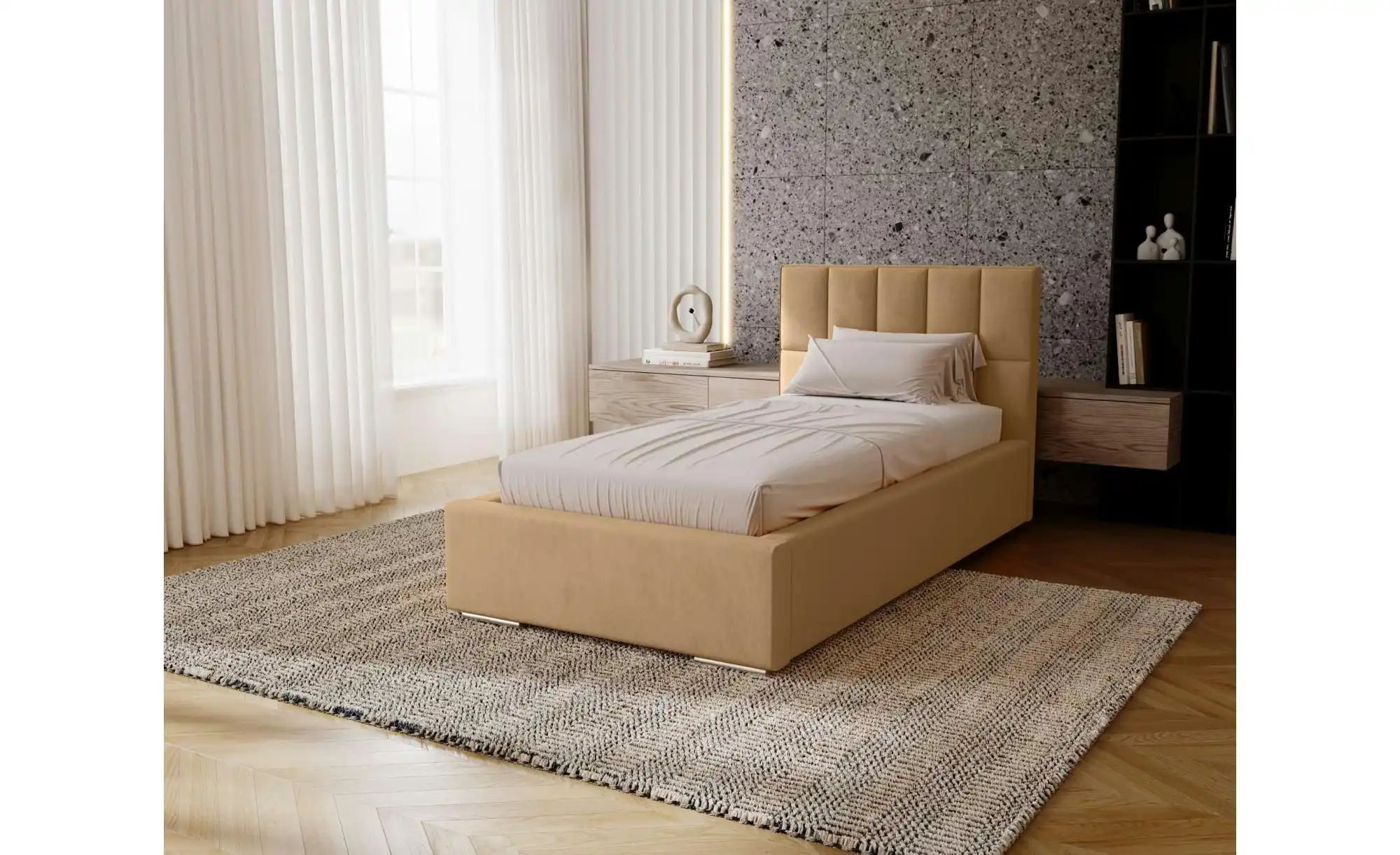 Polsterbett mit Stauraum Draven ¦ beige ¦ Maße (cm): B: 115 H: 100 Betten > günstig online kaufen