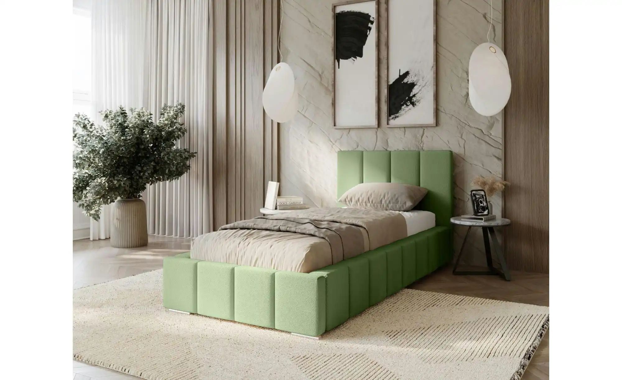 Polsterbett mit Stauraum Margate ¦ grün ¦ Maße (cm): B: 95 H: 100 Betten > günstig online kaufen