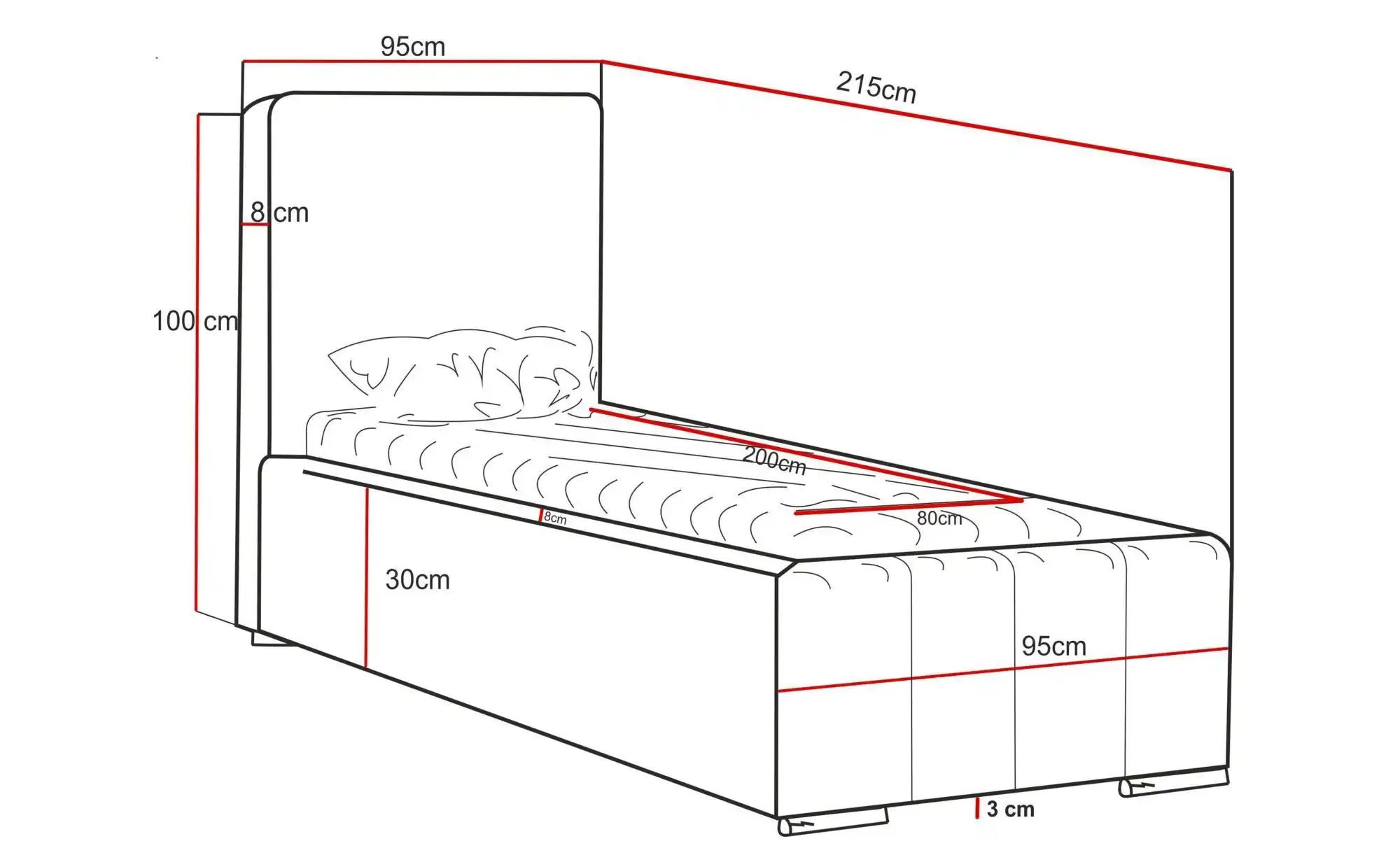 Thumbnail - Polsterbett mit Stauraum Margate ¦ grün ¦ Maße (cm): B: 95 H: 100 Betten > Polsterbetten - Höffner