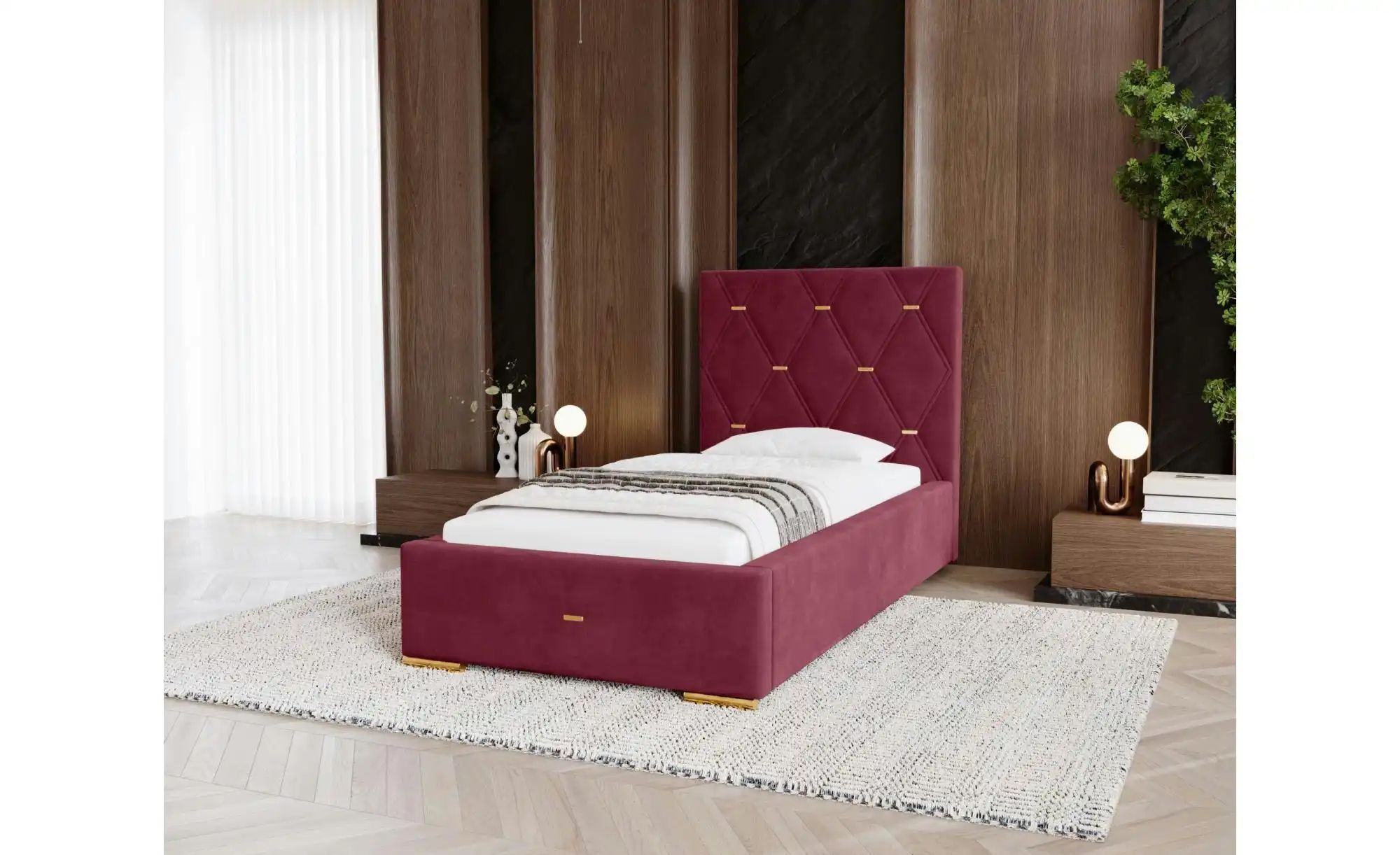 Thumbnail - Polsterbett mit Stauraum Gwithian ¦ lila/violett ¦ Maße (cm): B: 115 H: 100 Betten > Polsterbetten - Höffner