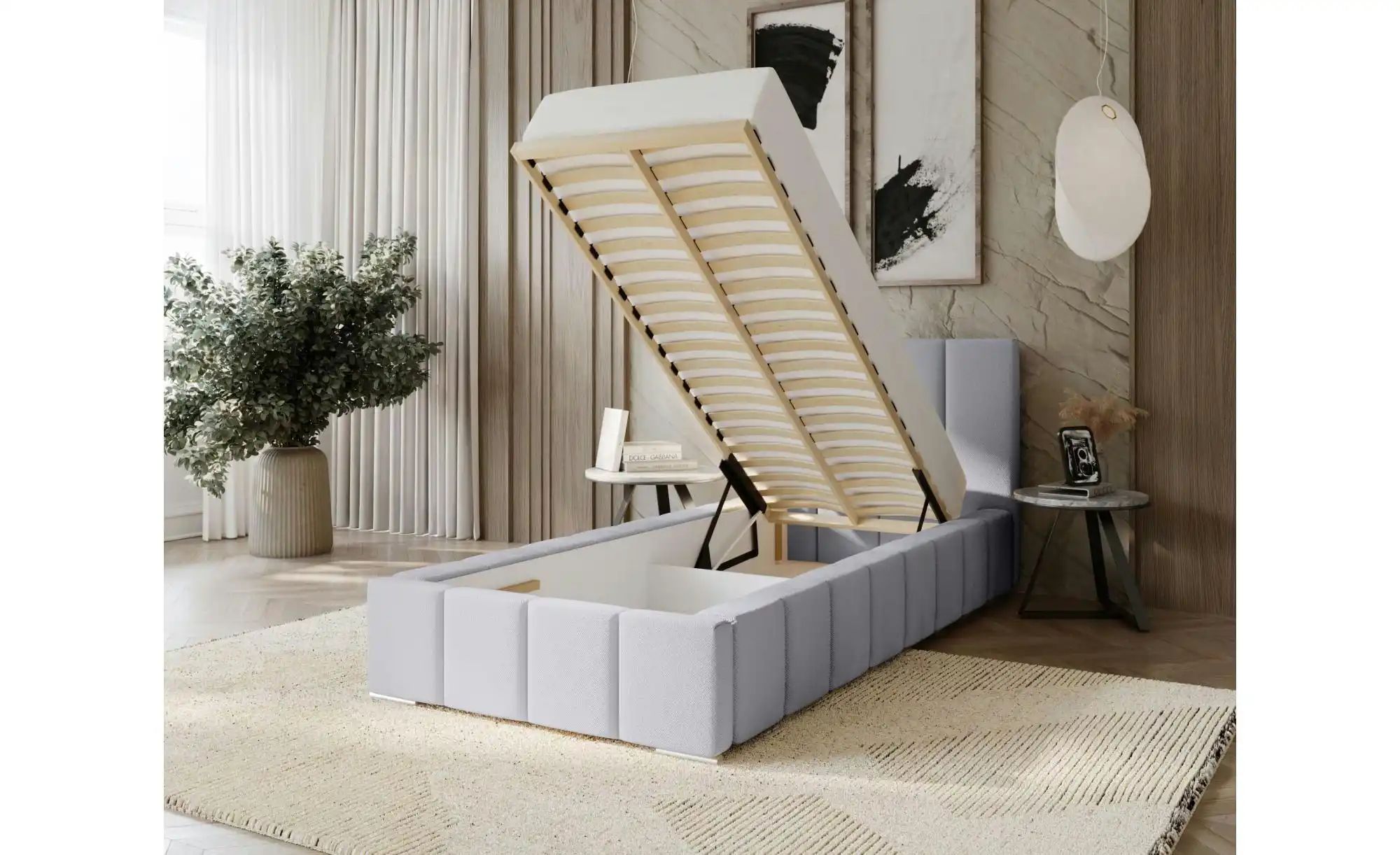 Thumbnail - Polsterbett mit Stauraum Margate ¦ orange ¦ Maße (cm): B: 115 H: 100 Betten > Polsterbetten - Höffner