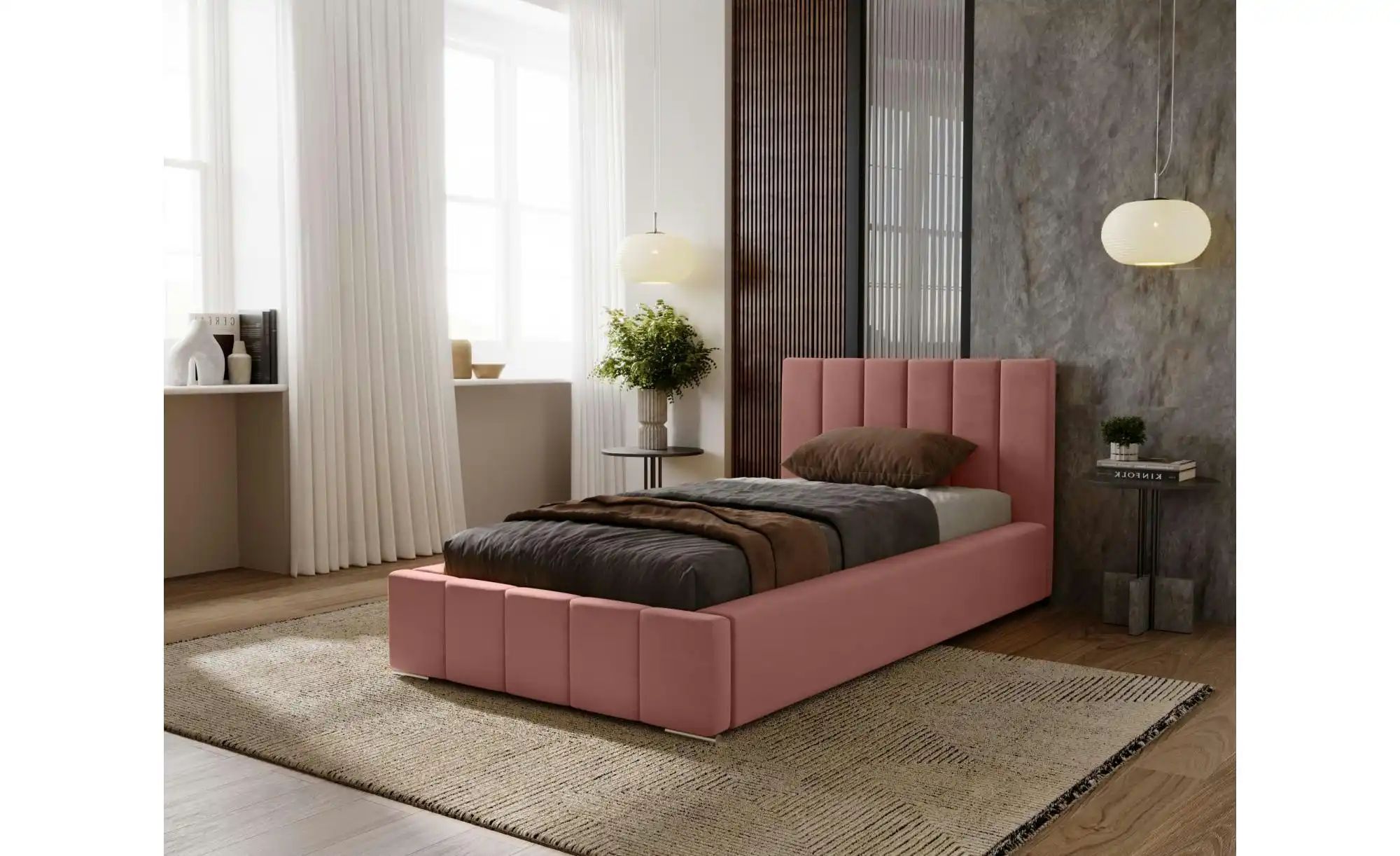 Polsterbett mit Stauraum  Nelia ¦ rosa/pink ¦ Maße (cm): B: 105 H: 100 Bett günstig online kaufen
