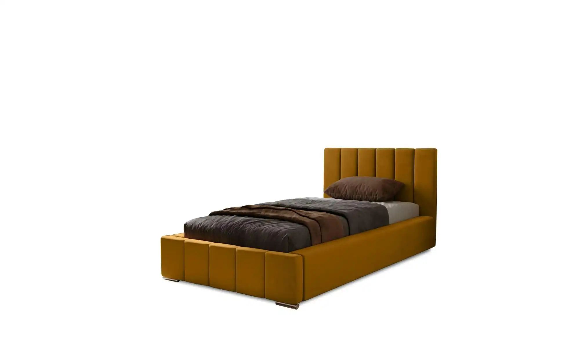 Polsterbett mit Stauraum  Nelia ¦ gelb ¦ Maße (cm): B: 95 H: 100 Betten > P günstig online kaufen